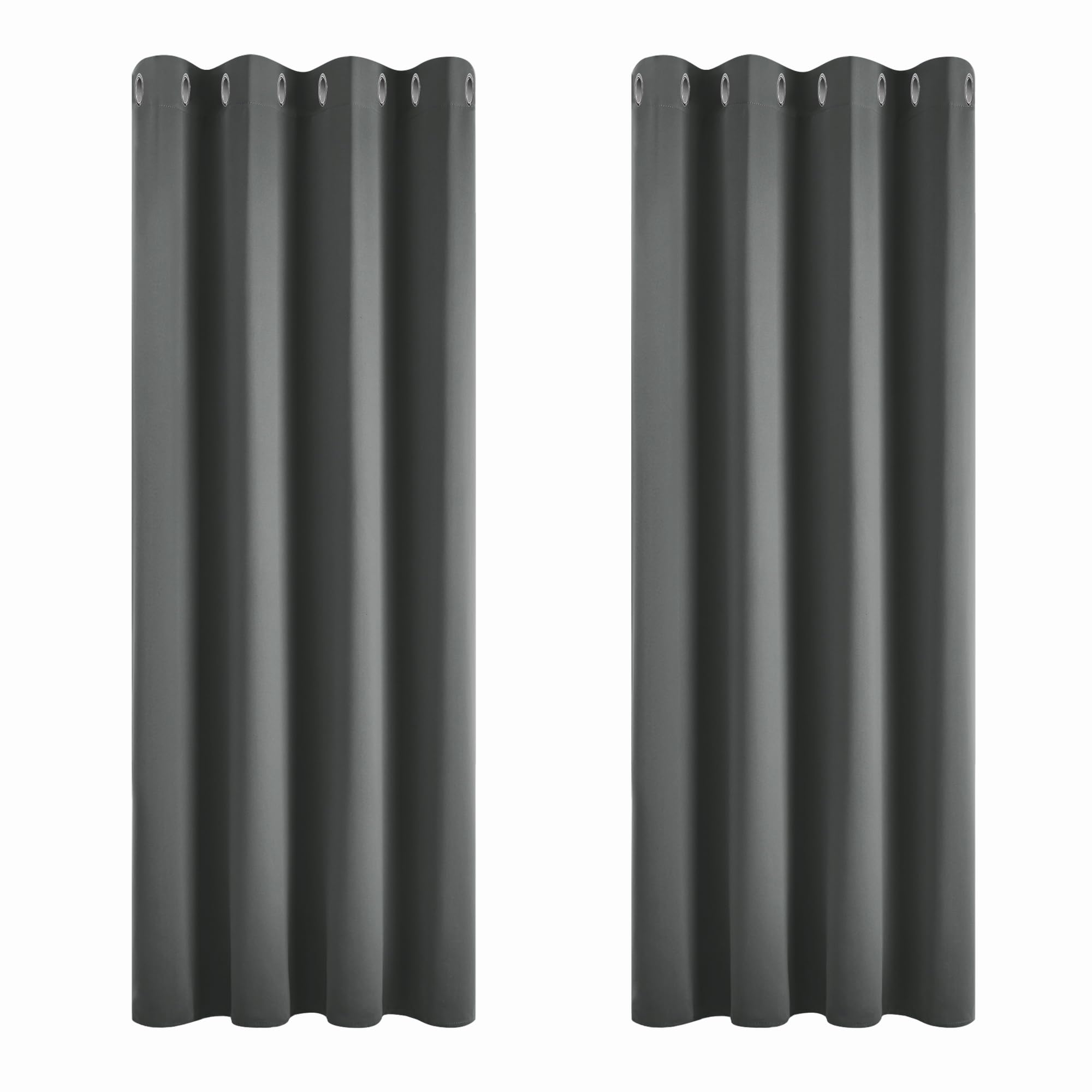 Deconovo Tende Oscuranti Termiche 168x138 CM (2 pz), Grigio Scuro