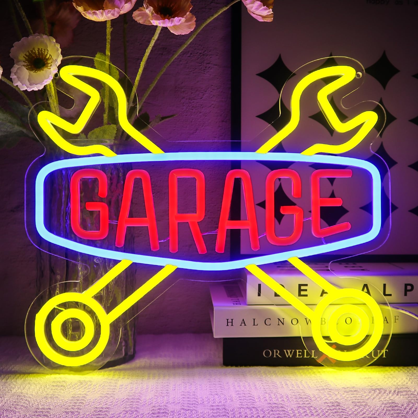 Oycgzv Targa LED Neon per Garage, Officina