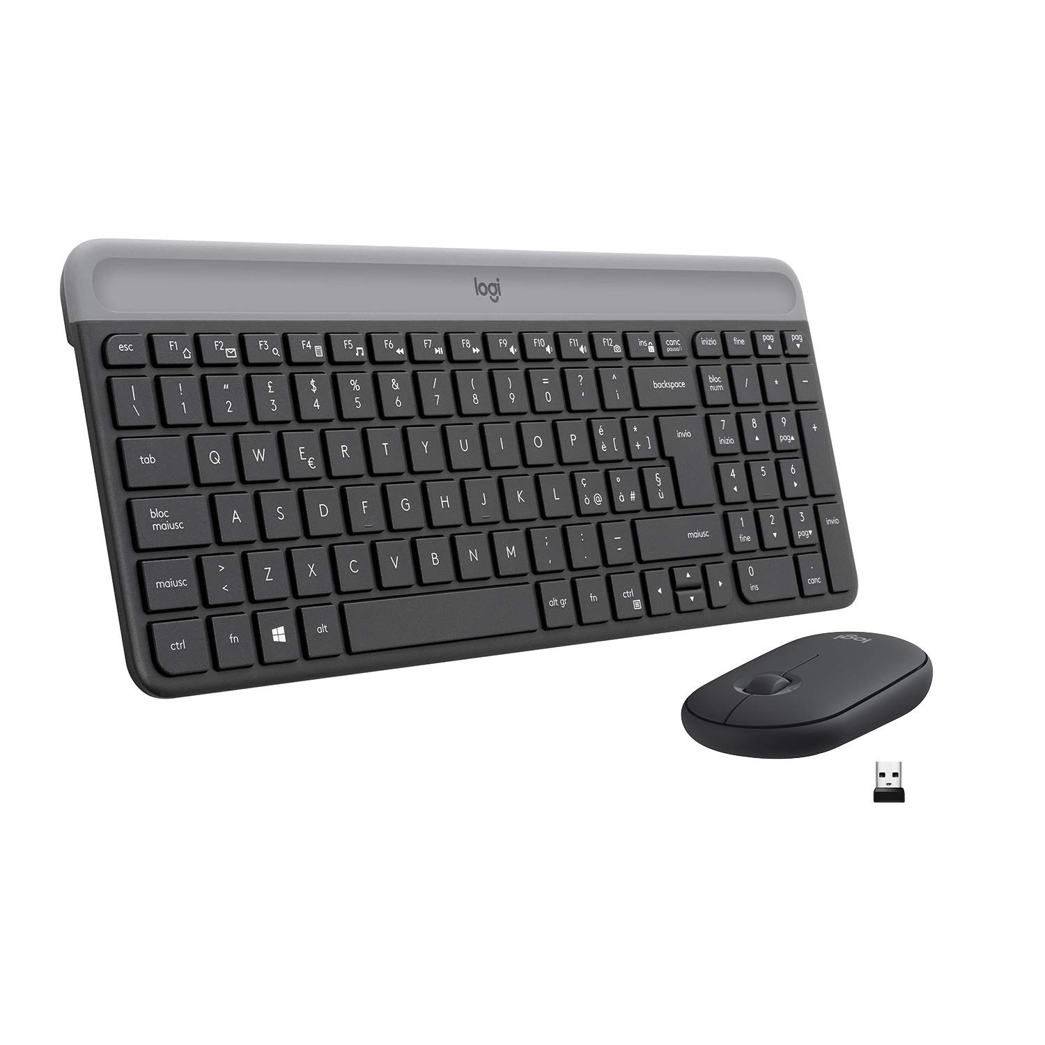 Logitech MK470 Kit Mouse e Tastiera Wireless, Grigio