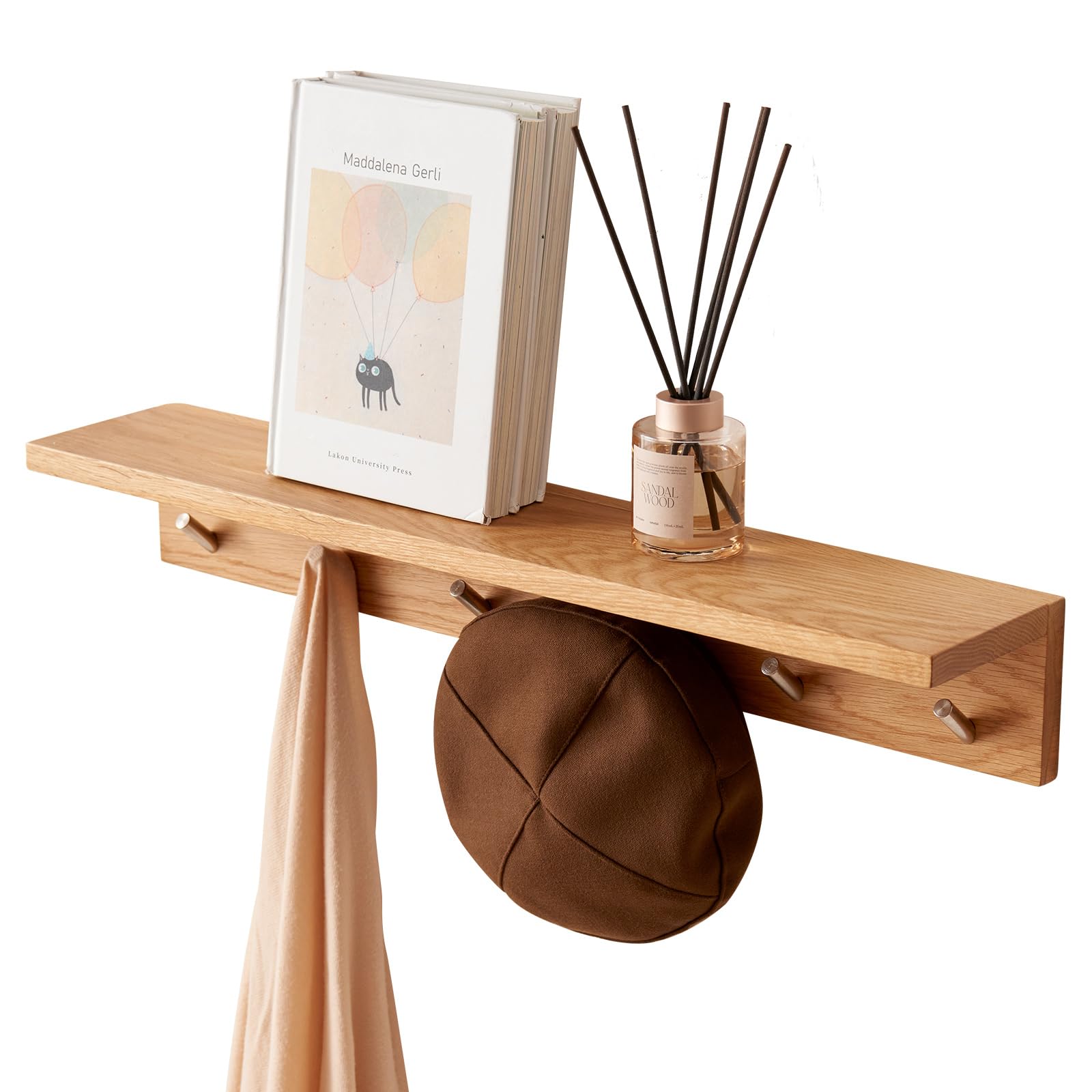 Listello Appendiabiti in Legno 70cm con 6 Ganci