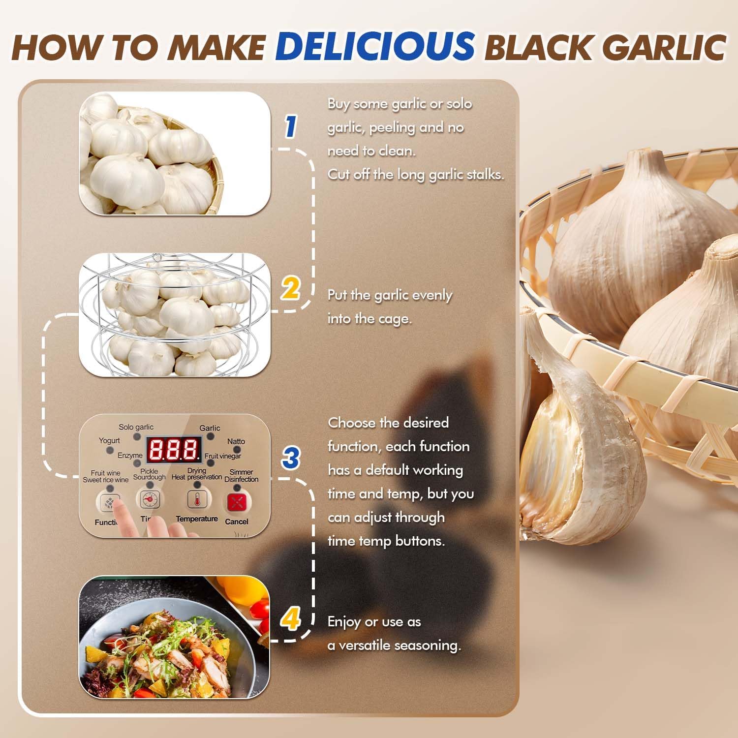 Moongiantgo Fermentatore Aglio Nero 6L 220V - immagine 4