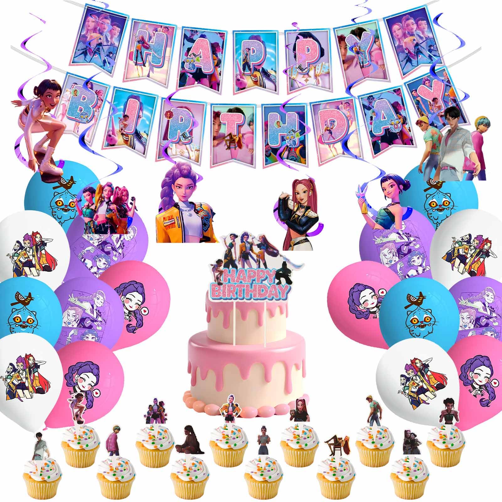 Decorazioni Compleanno Dem-0n Hun-ters Forniture per Feste