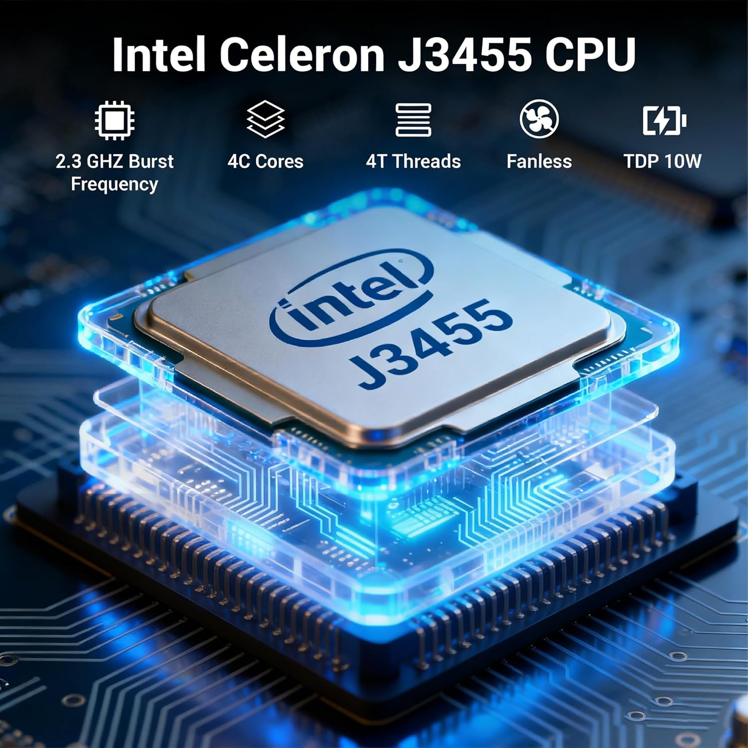 Mini PC Stick Fanless Intel Celeron J3455 4GB RAM 64GB - immagine 2