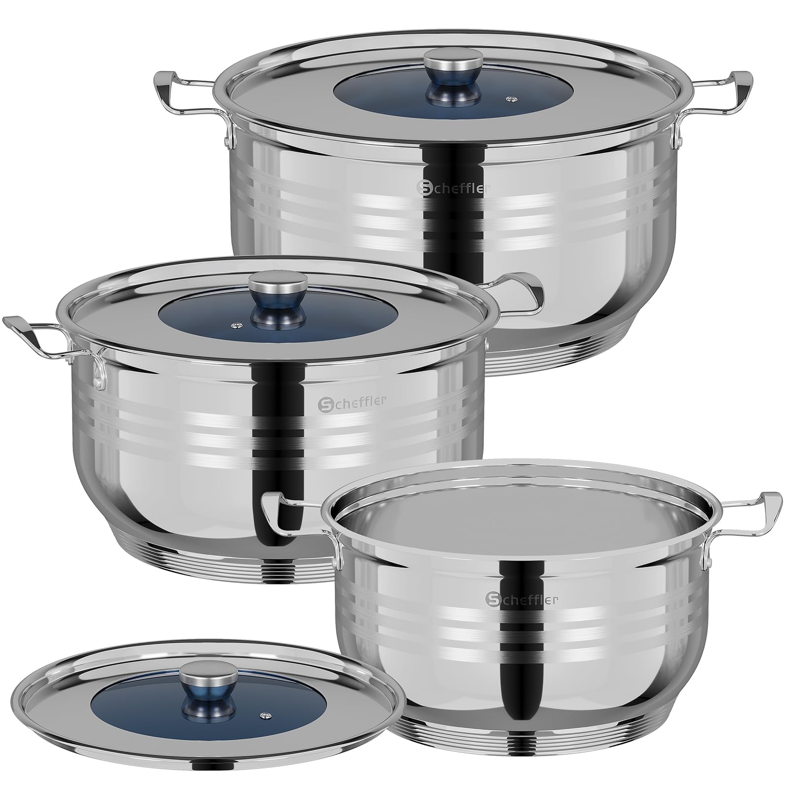 Set Pentole Scheffler Induzione Acciaio Inox 6 Pezzi