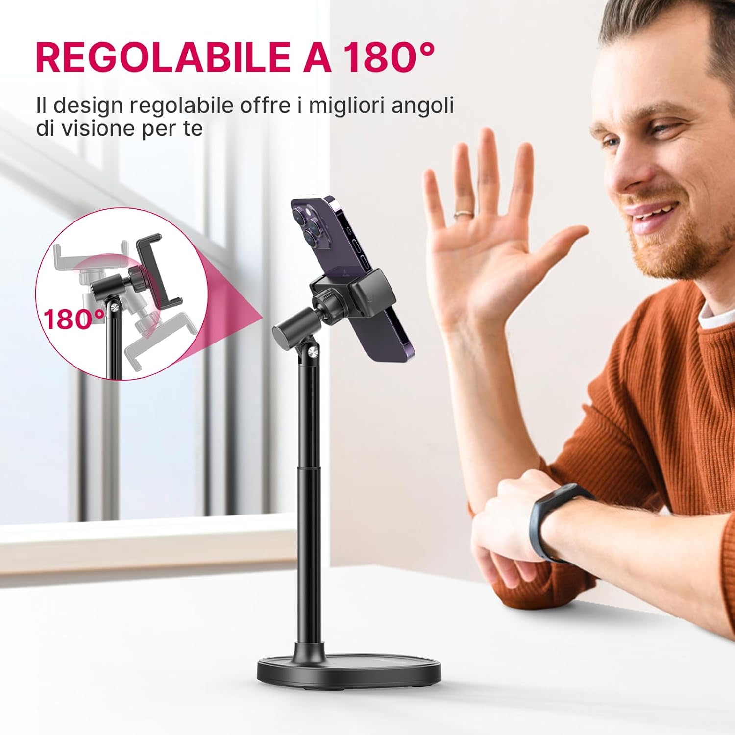 Ulanzi Supporto Telefono Scrivania Regolabile - immagine 3