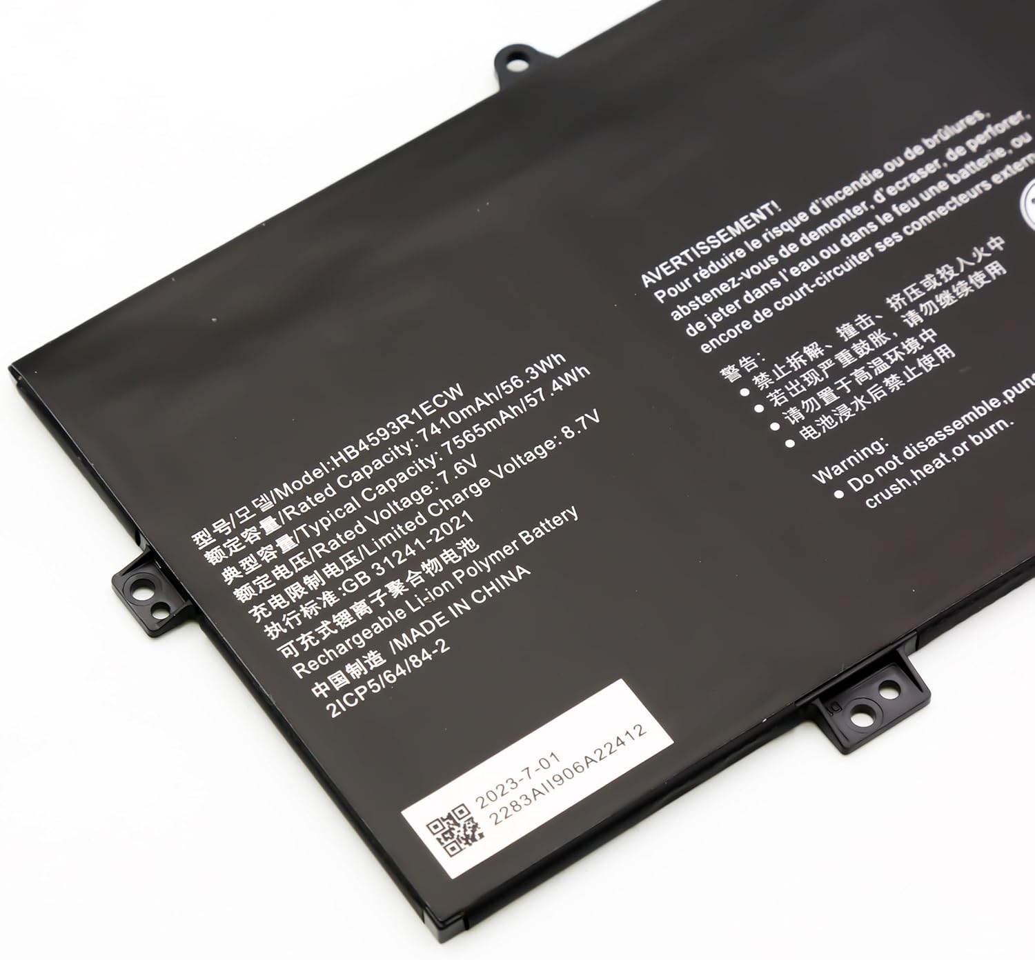 Blesys Batteria HB4593R1ECW 7.6V 56.3Wh - immagine 4