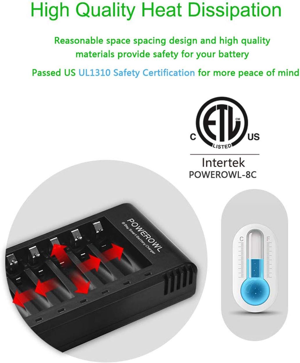 Powerowl Caricabatterie AA AAA 8 Slot Indipendente - immagine 6