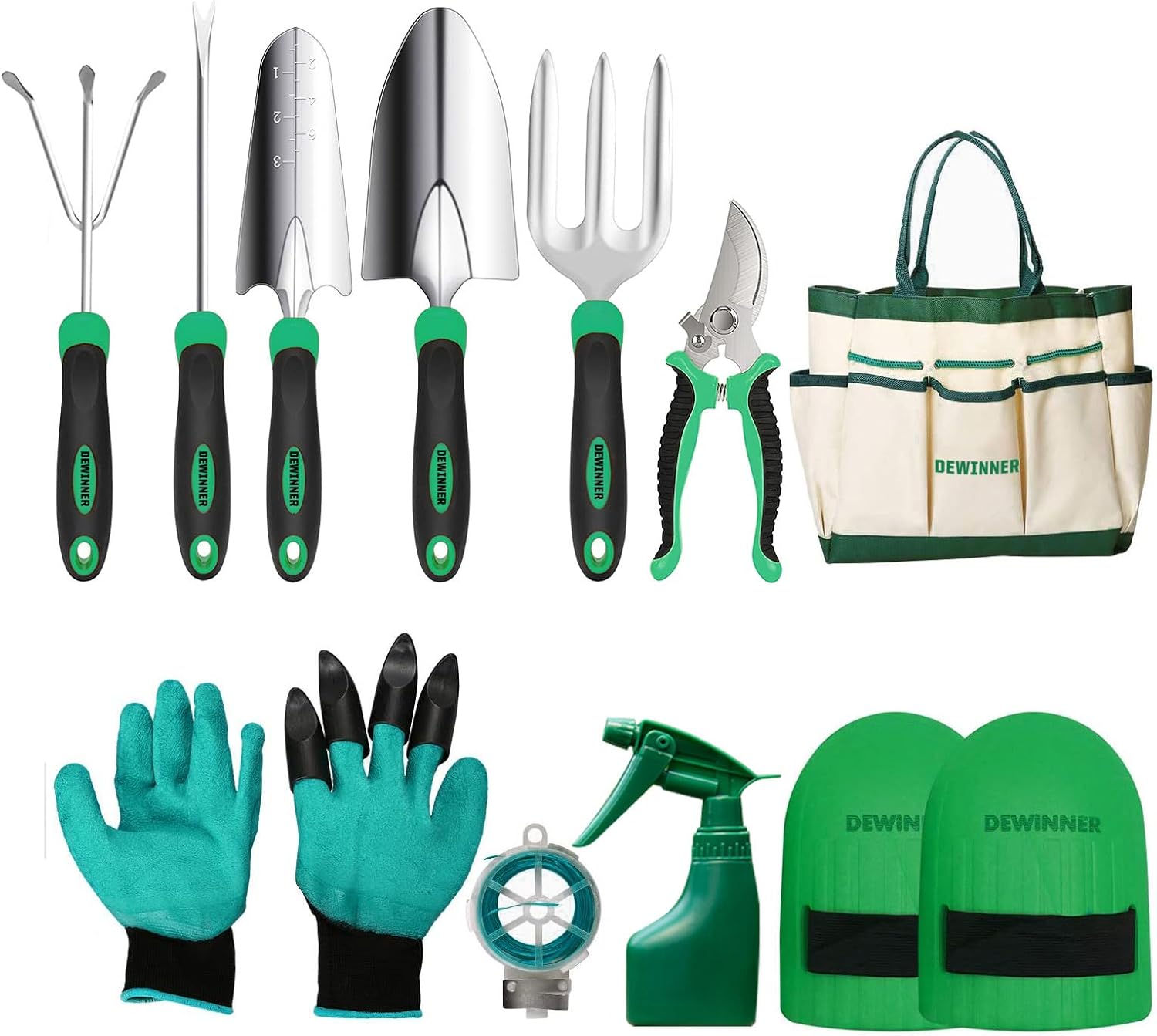 Dewinner Set Attrezzi da Giardino con Borsa - immagine 1