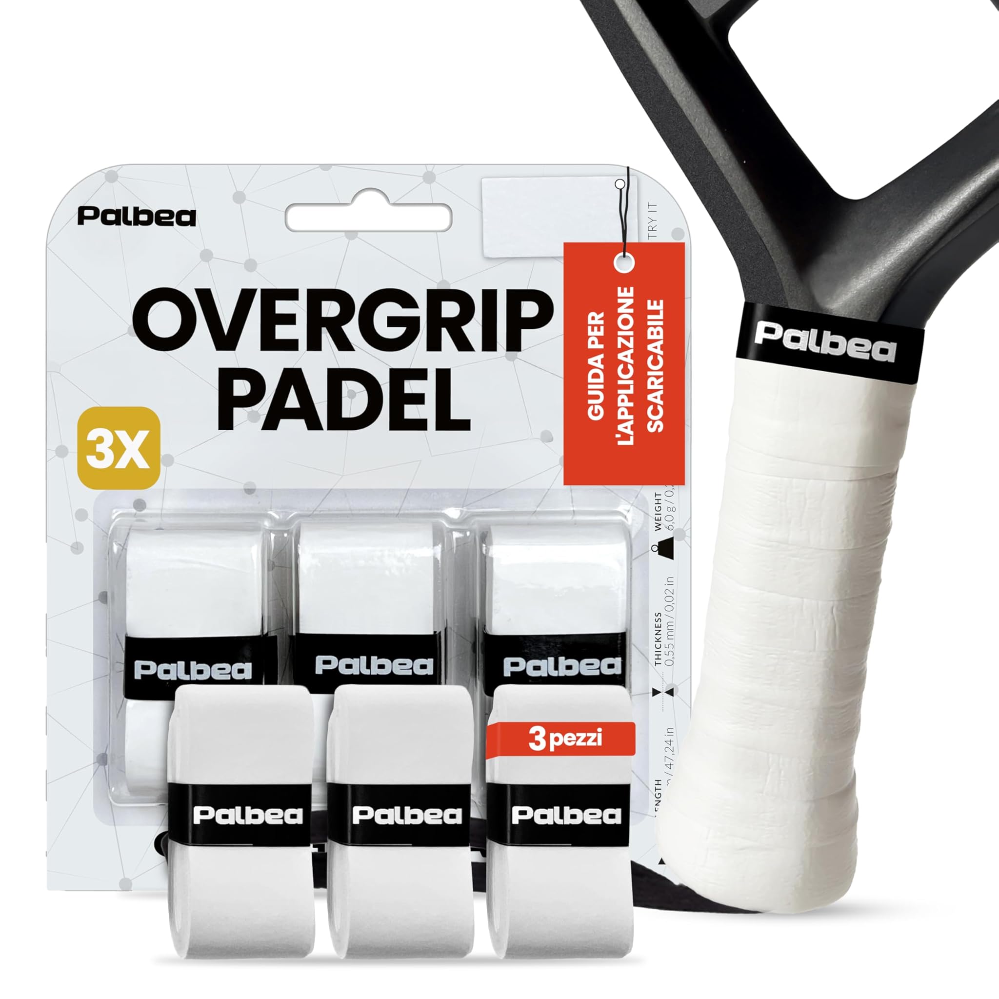 Palbea OverGrip Padel Bianco Extra Aderente