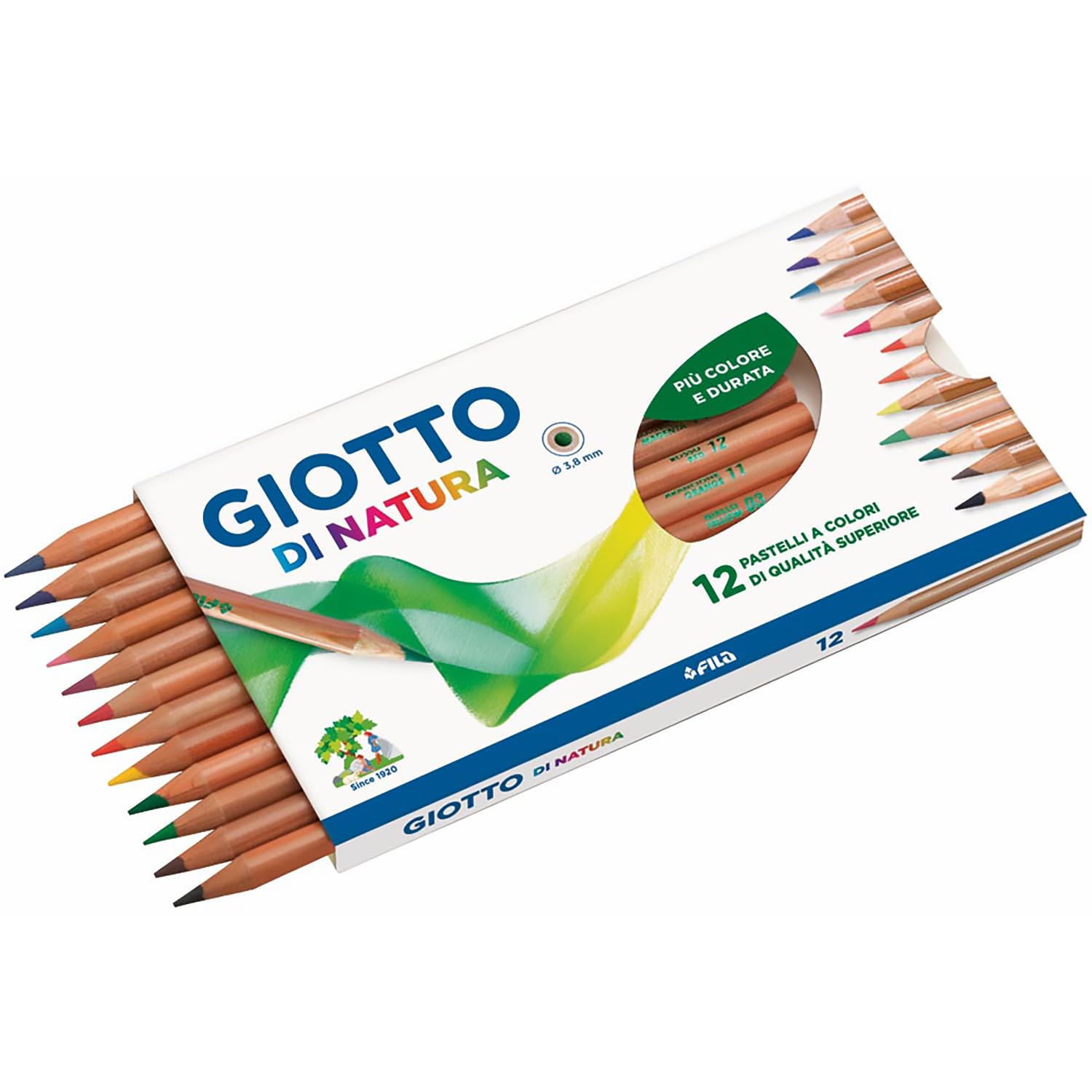 Giotto 240600 - Astuccio di Natura 12 Pastelli Colorati