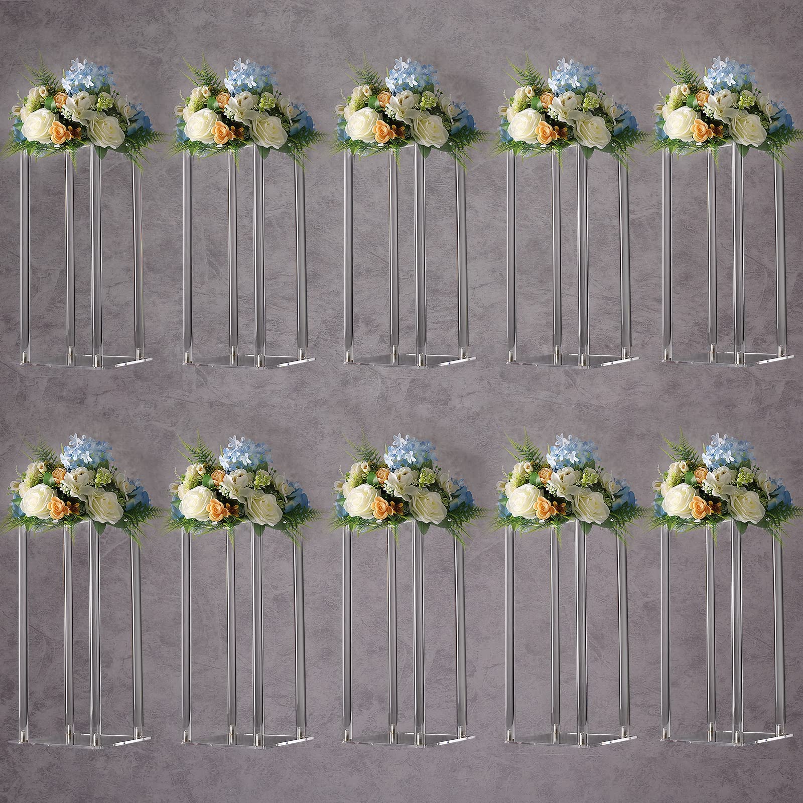 Yallove Set 10 Vasi Acrilico Trasparenti 40cm