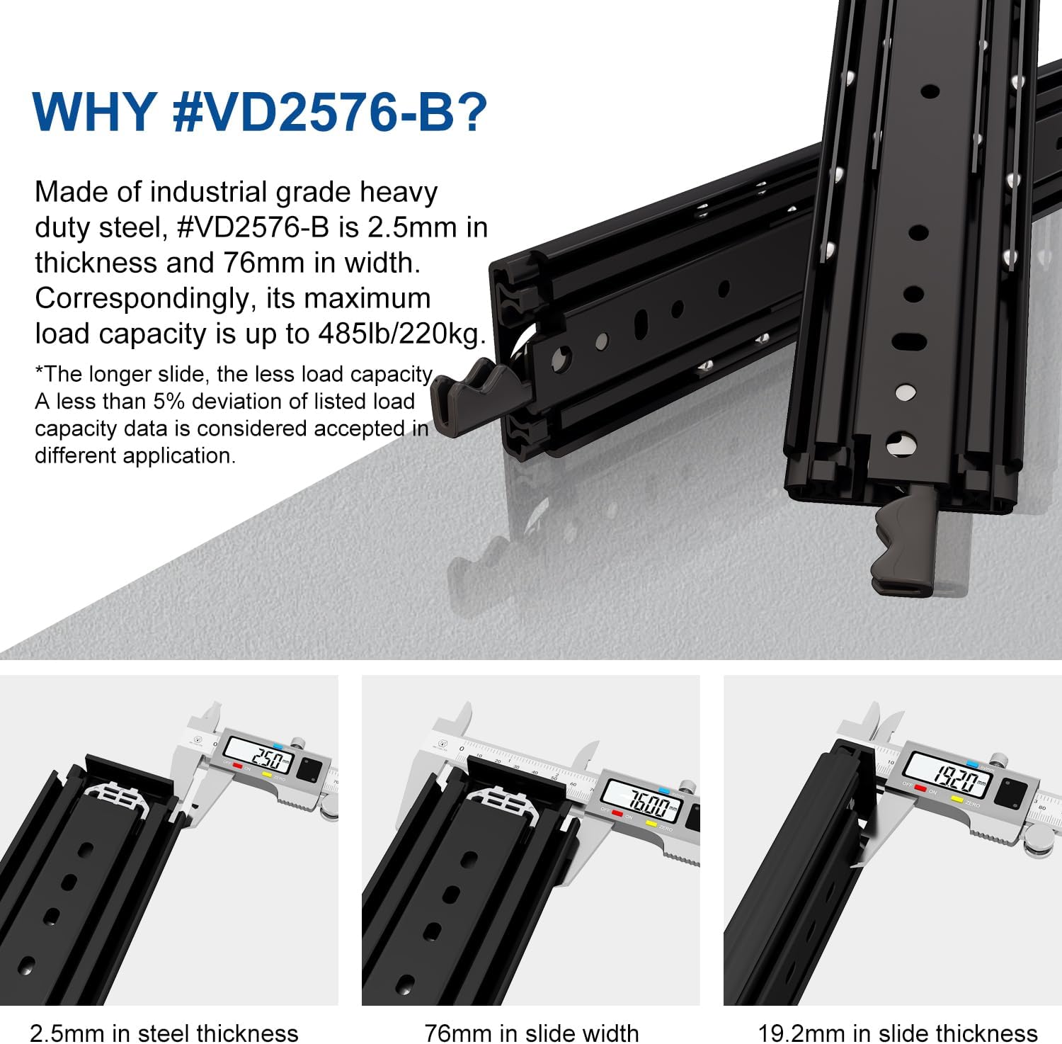 Vadania Guida per Cassetti Heavy Duty con Serratura 1500mm - immagine 3