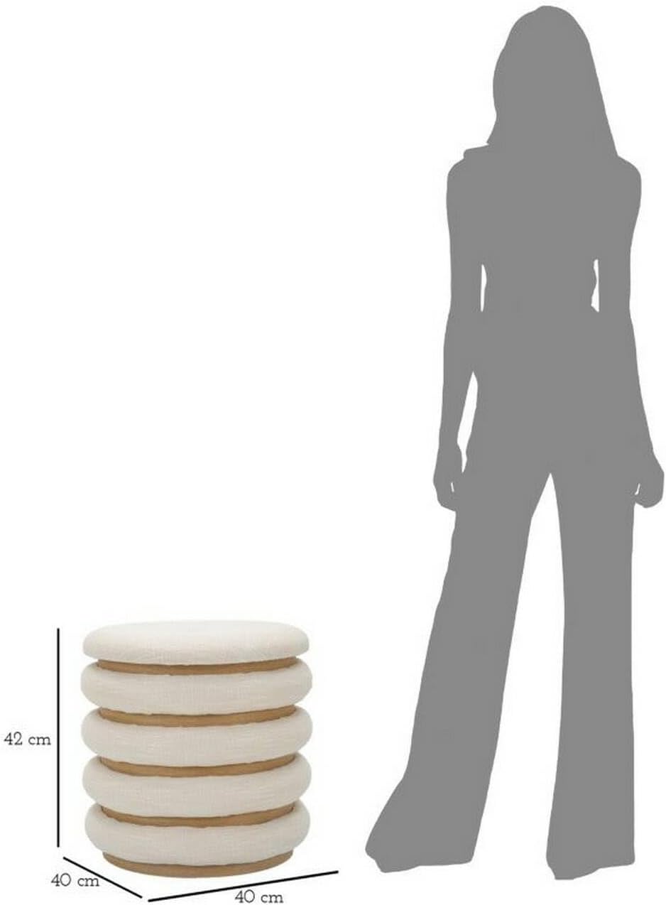 Dmora - Pouf Benna Multiuso 40x40 h42 cm, Bianco - immagine 2