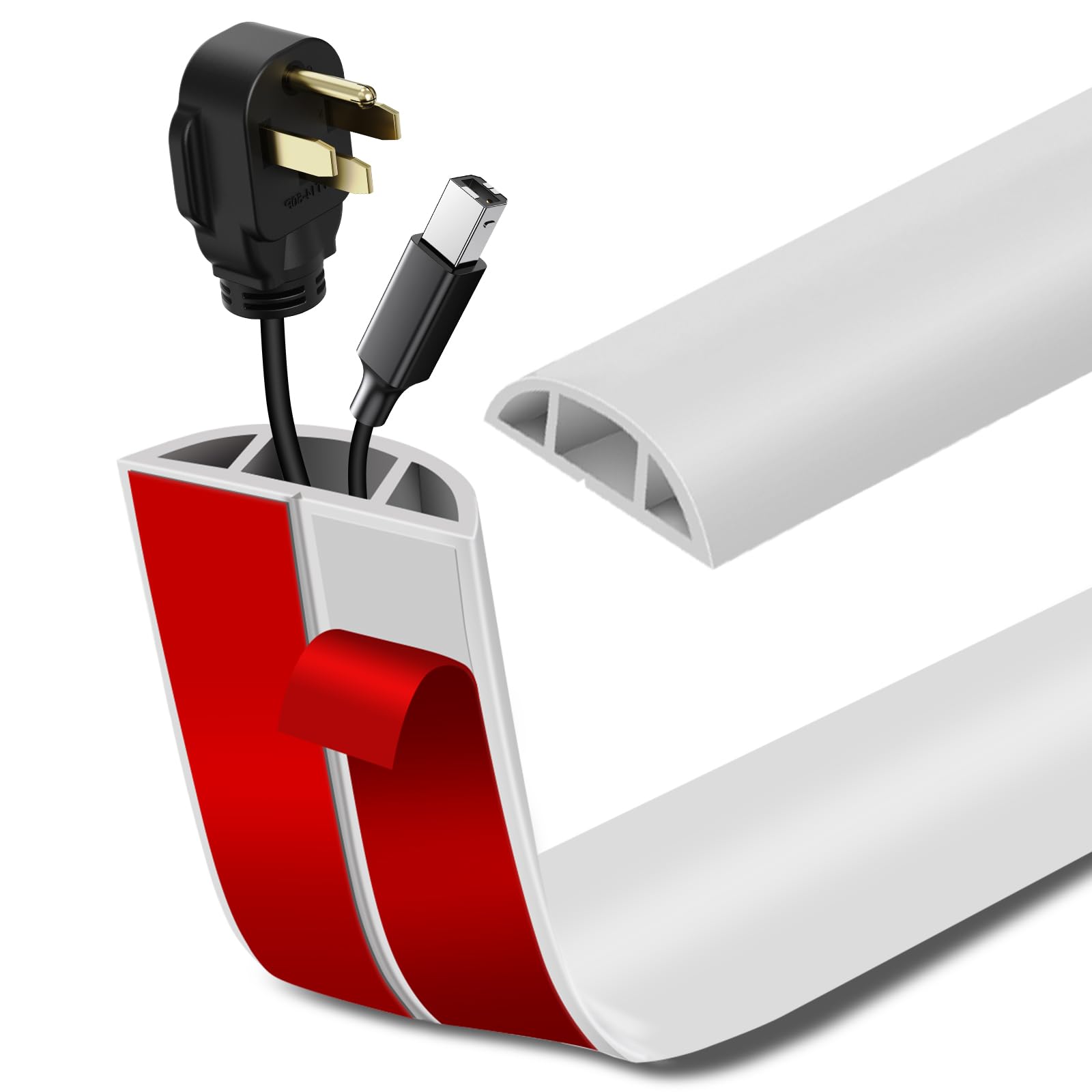 Canalina Passacavi Adesiva in PVC Flessibile 3m×2cm, Bianco