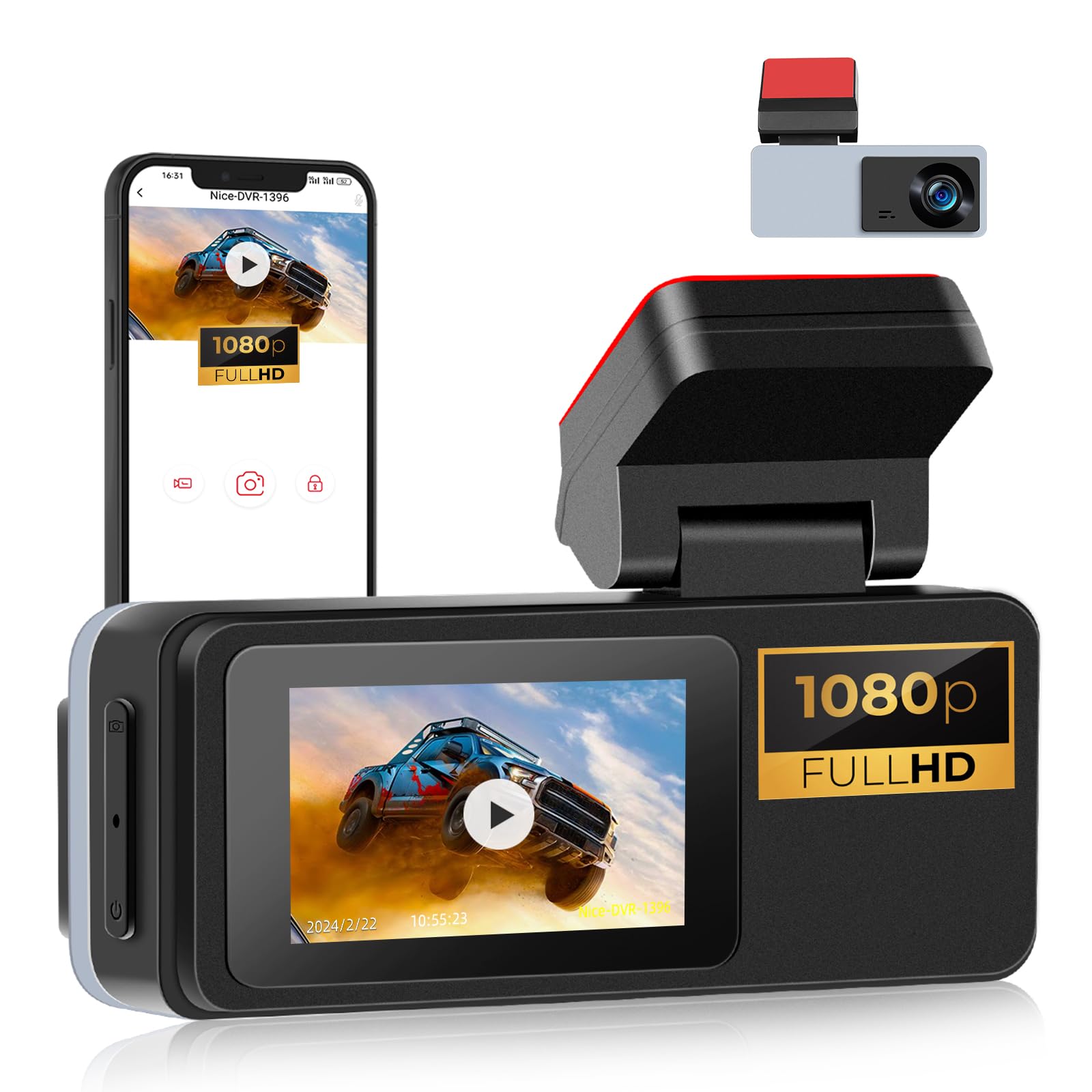 Camecho USB DashCam Car 1080P per Autoradio Android