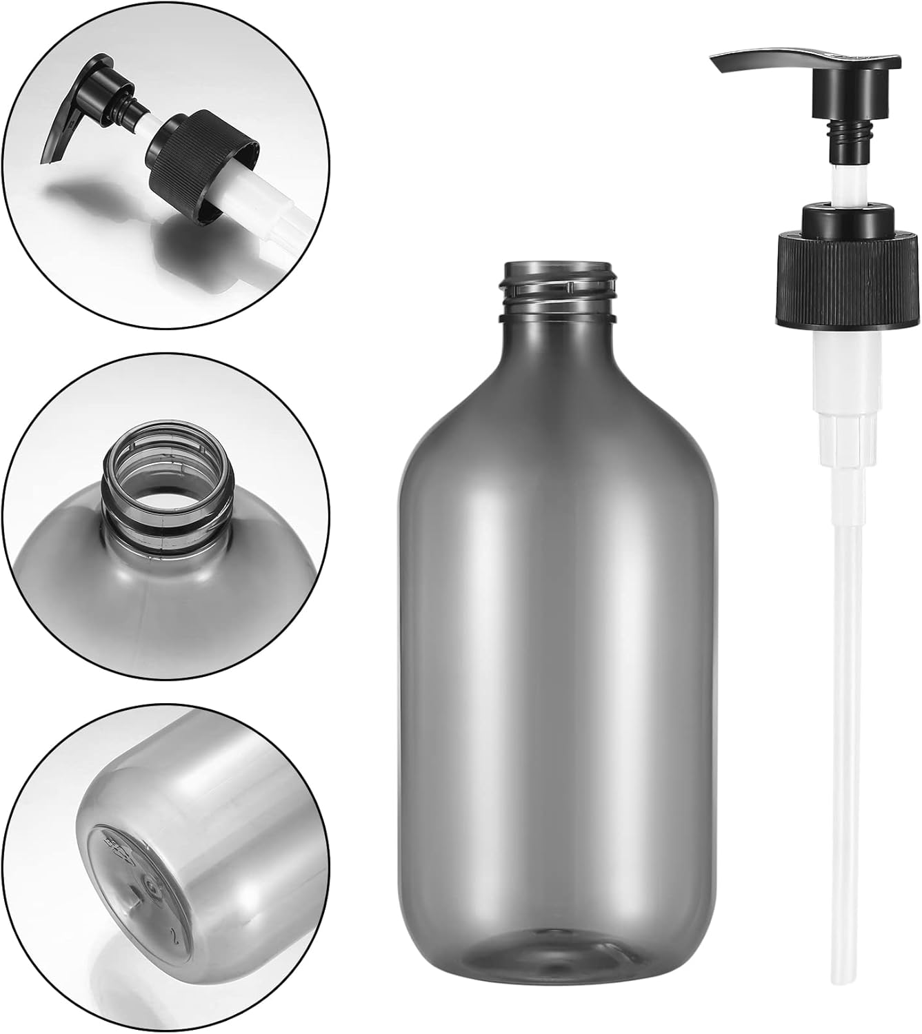 2 Bottiglie Vuote Pompa a Pressione 500ml - Grigio - immagine 4