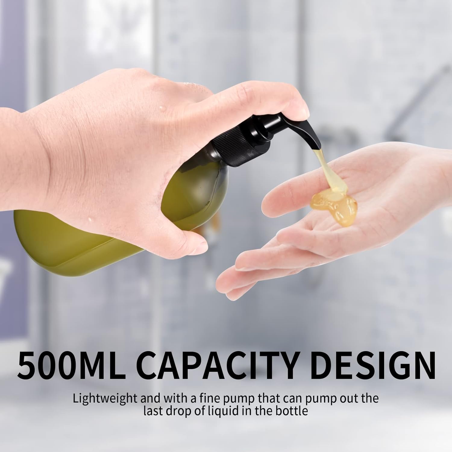 2 Bottiglie Vuote Pompa a Pressione 500ml - Grigio - immagine 6