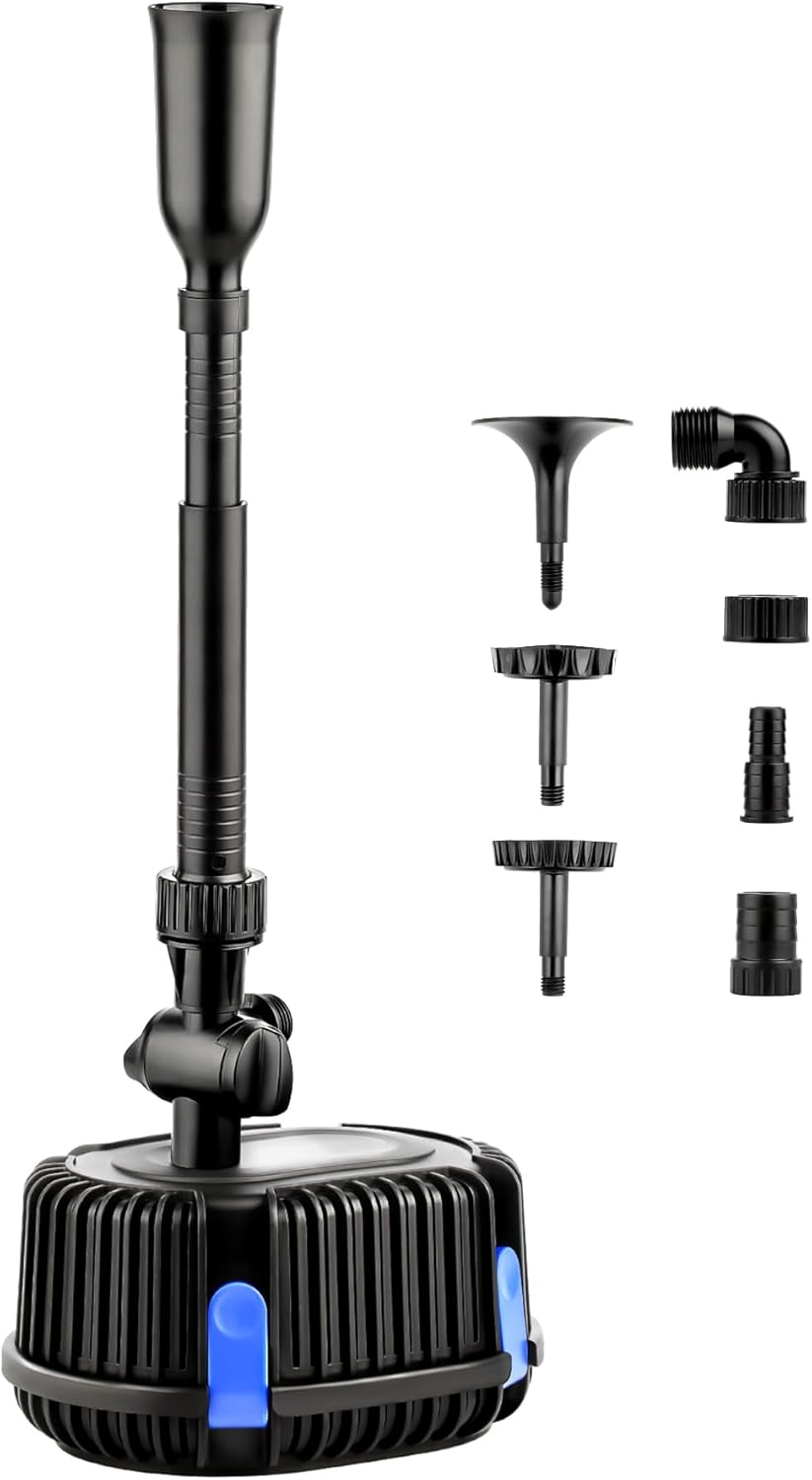 Yaobluesea Pompa per Fontana da Giardino 25W