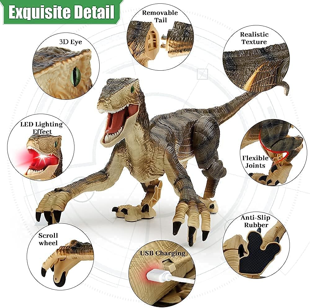 Mini Tudou Dinosauro Velociraptor Telecomandato 2.4Ghz - immagine 2