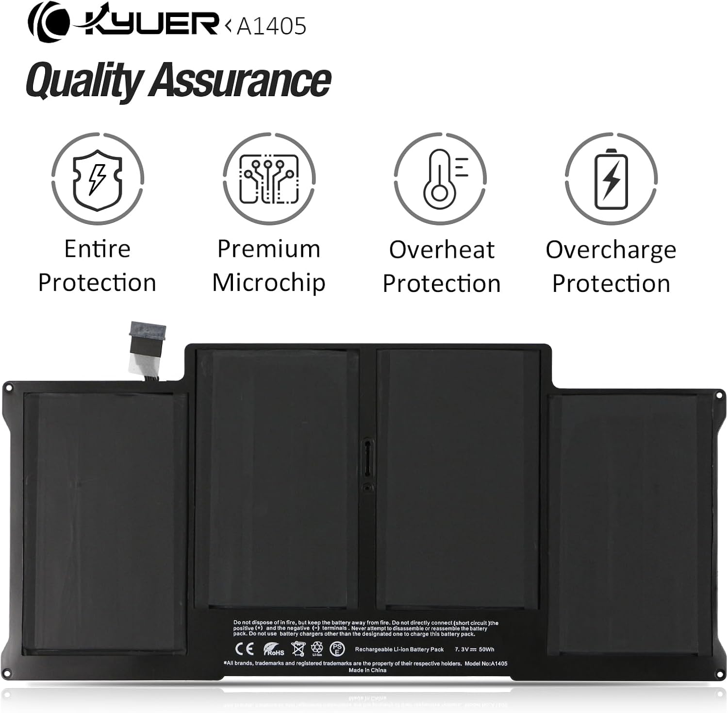 K Kyuer Batteria per MacBook Air 13" A1369 A1466 - immagine 8