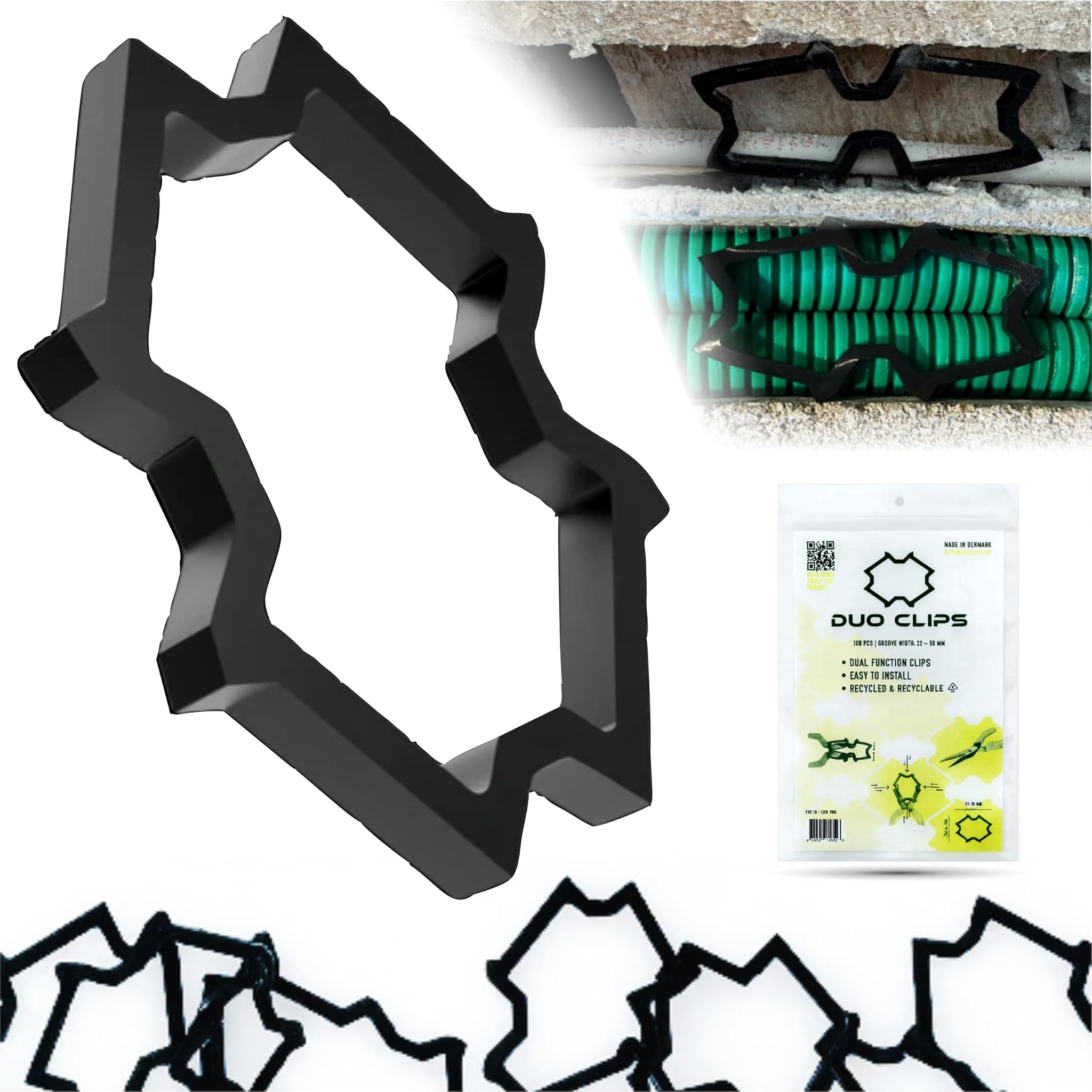 DUO CLIPS 100 Pezzi Tassello per Cavi 22-50 mm