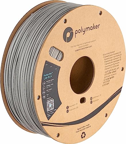 Polymaker PolyLite LW-PLA - 1.75mm - 800g - Grigio