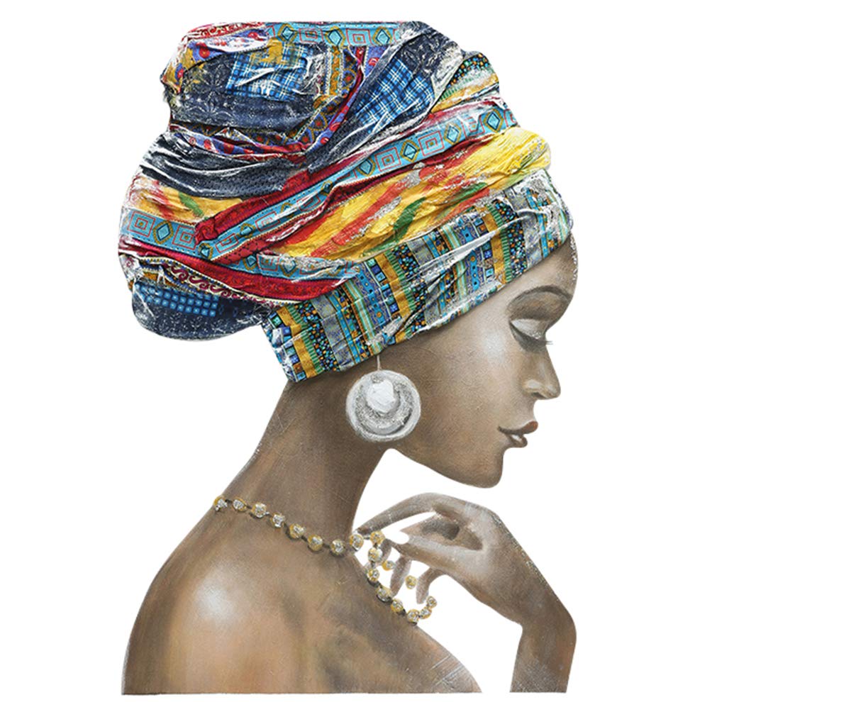 Gilde Quadro di bellezza africana - Dipinto a mano su tela 100x100