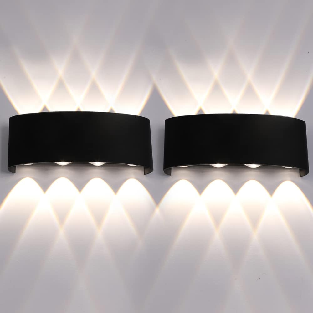 Fupe 2 Pack Lampada da Parete LED 16W 1600LM, Nero - immagine 1