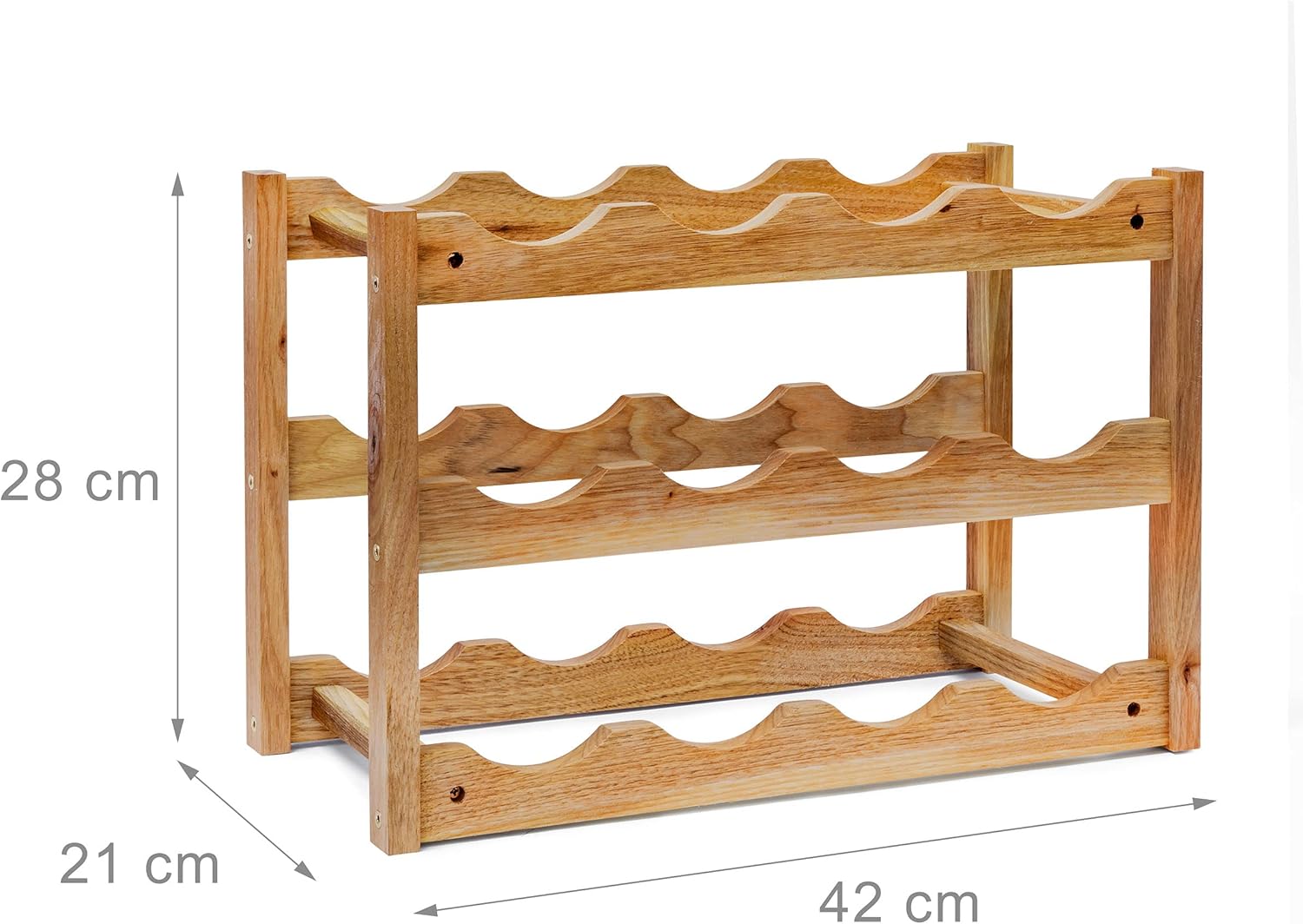 Relaxdays Portabottiglie di Vino in Legno di Noce - immagine 4