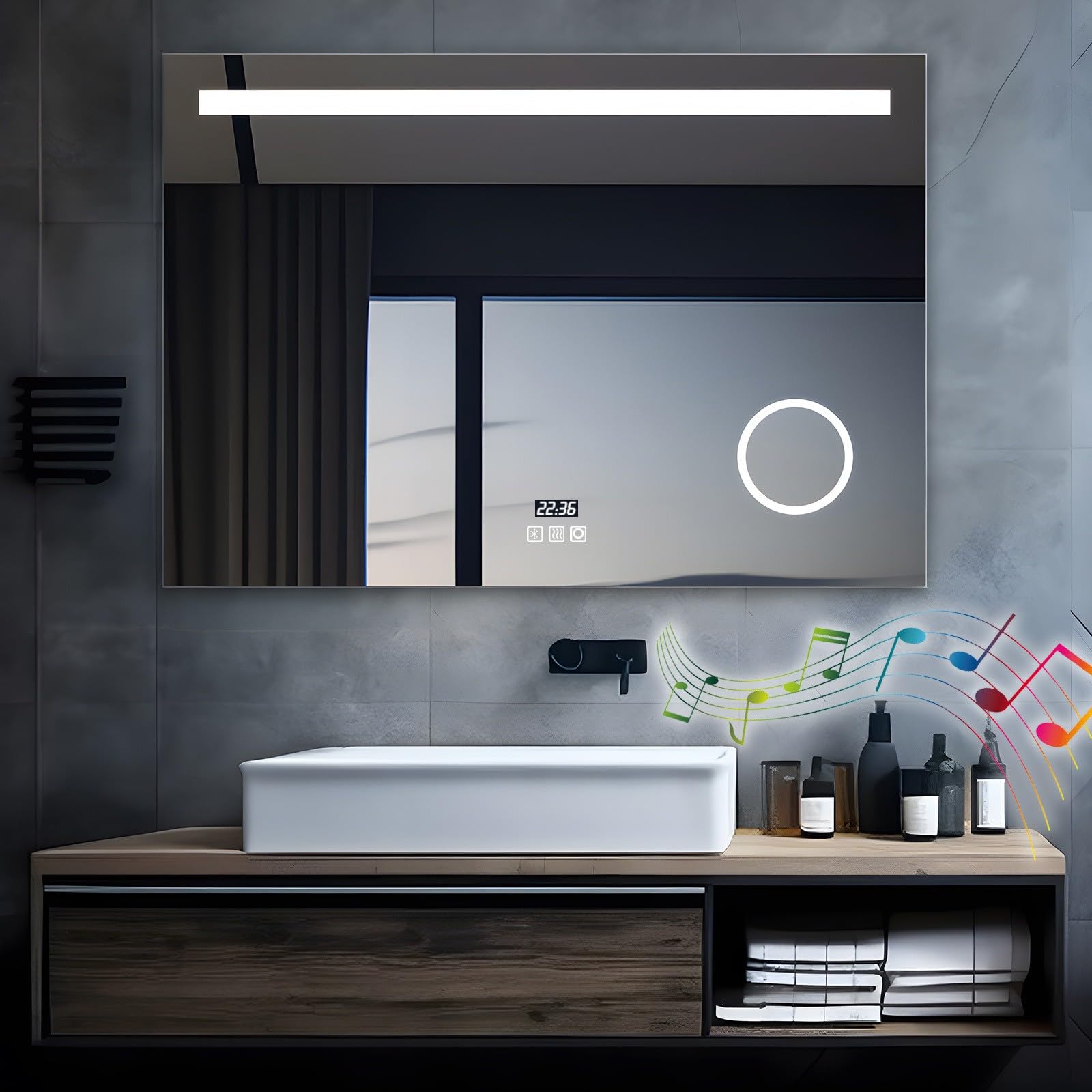 Miqu Specchio da Bagno LED 80x60 cm