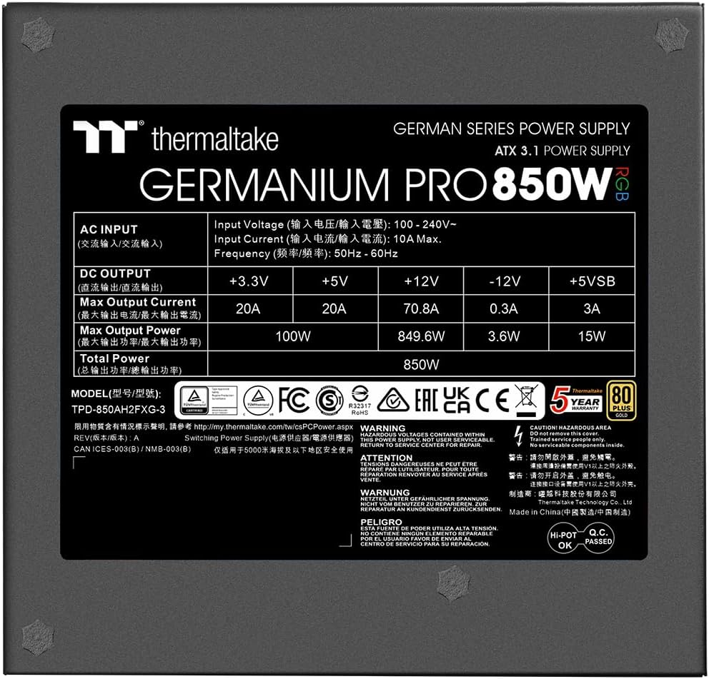 Thermaltake Germanium Pro 850W Alimentatore RGB - immagine 5