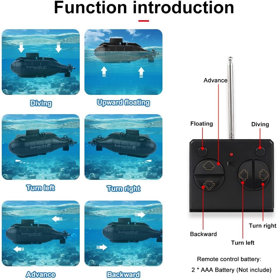 HUAJUN Mini Sottomarino Telecomandato 2.4 GHz - immagine 2