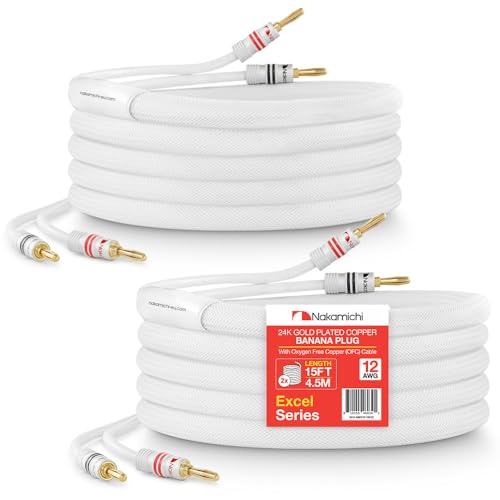 Nakamichi Excel Series Connettore Banana 24k Oro, Bianco