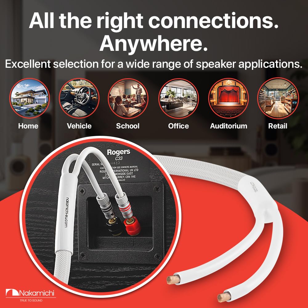 Nakamichi Excel Series Connettore Banana 24k Oro, Bianco - immagine 7