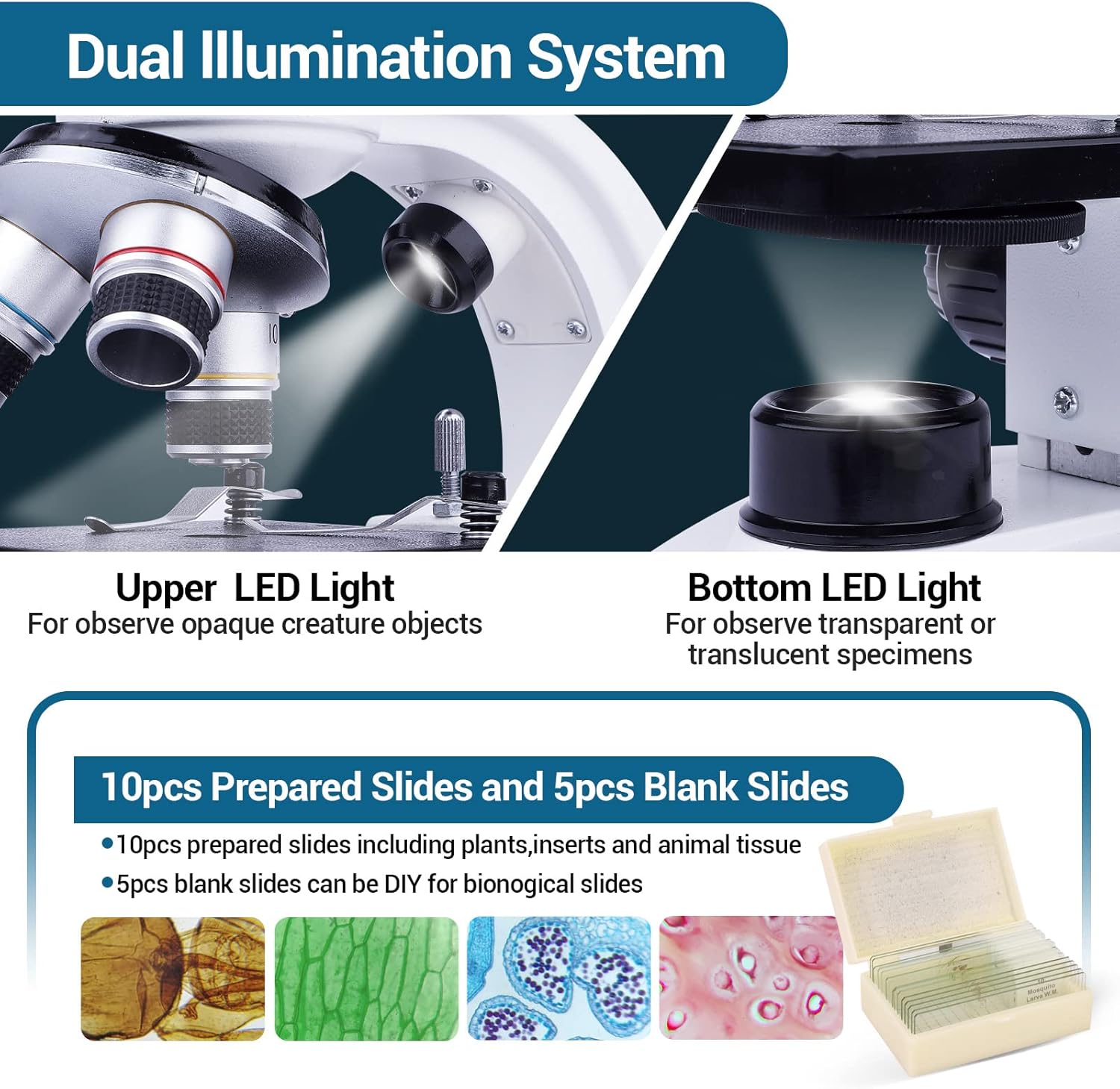 Microscopio Binoculare Composto 40X-1000X - immagine 2