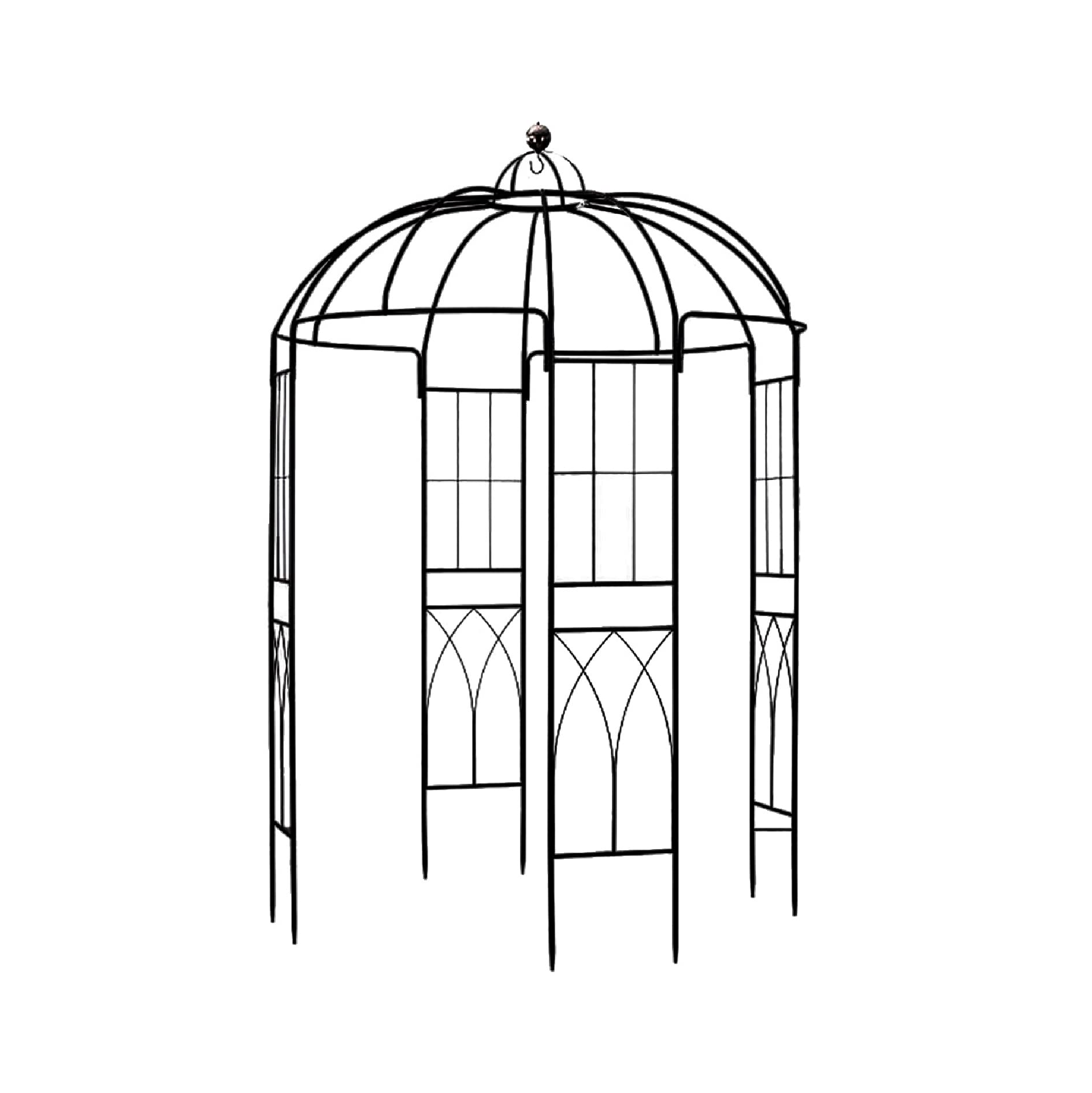 Scendor Garden Pergolato per Rose Rampicanti, Nero