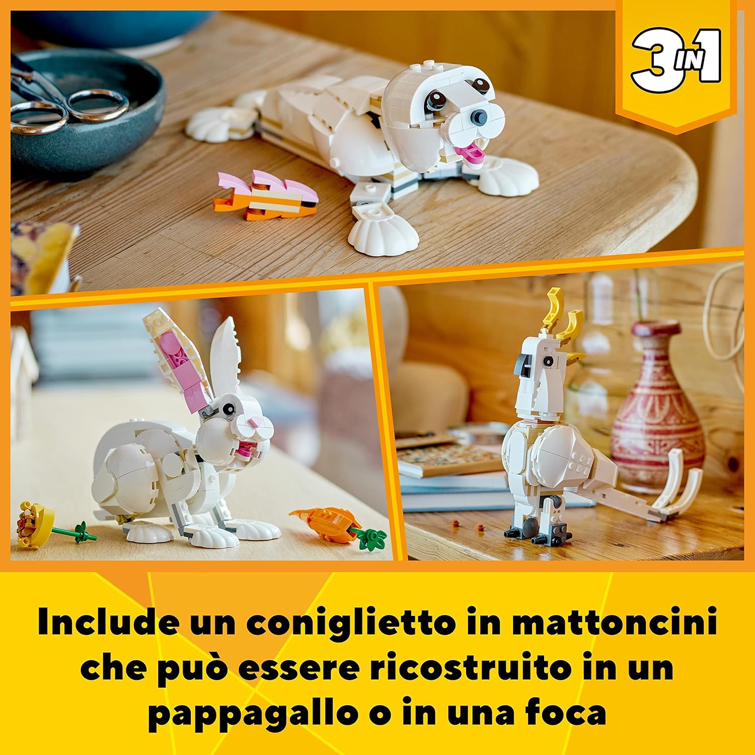 Lego Creator Coniglio Bianco - Set 3 in 1 per 8+ Anni - immagine 7