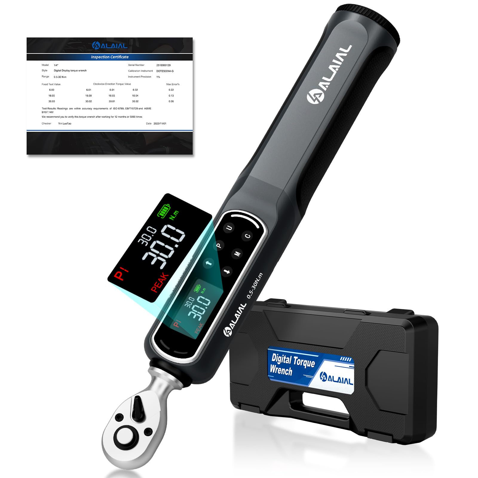 Chiave Dinamometrica Digitale 1/4" 0.5-30 Nm