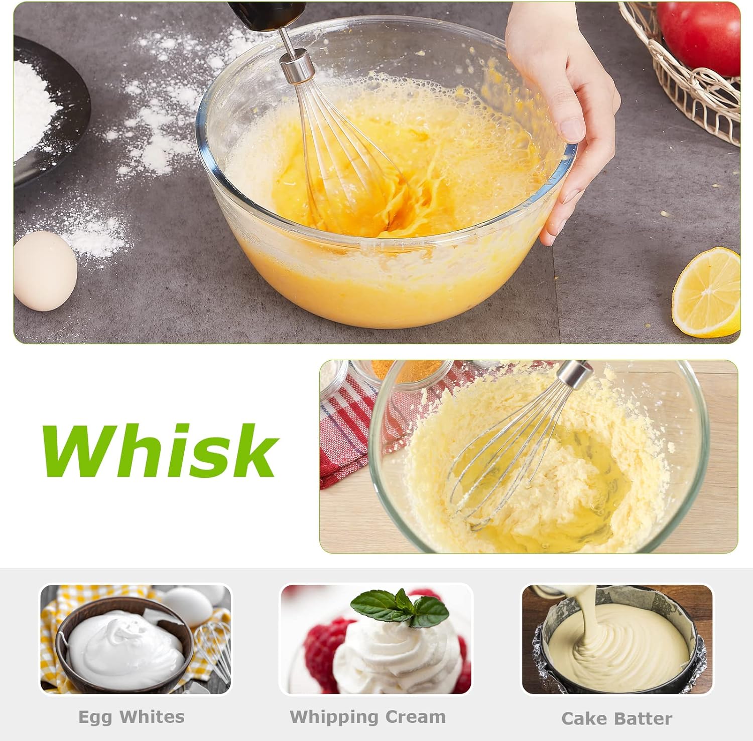 Bonsenkitchen Frullatore a Immersione 4 in 1, 1000W - immagine 4