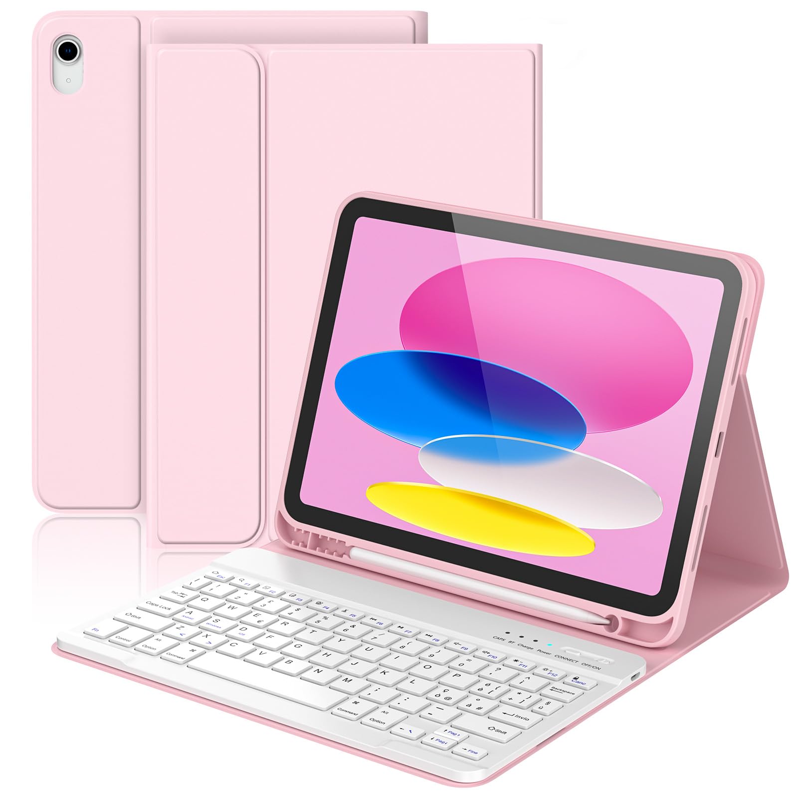 TQQ Cover Con Tastiera Per IPad 10ª Gen (2022) E A16 11ª Gen (2025) – Trackpad, Retroilluminazione 10 Colori, Layout Italiano QWERTY, 7 Modalità D'Uso