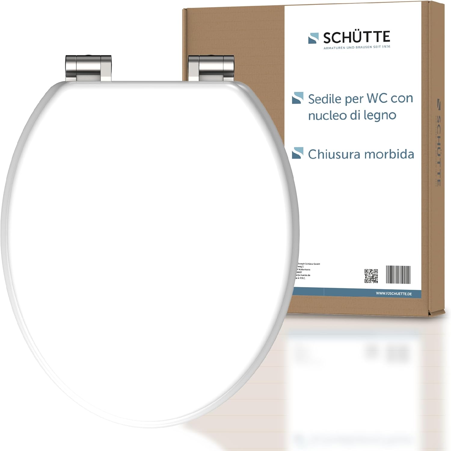 Schütte 84100-A Coperchio WC con Anima in Legno, Bianco