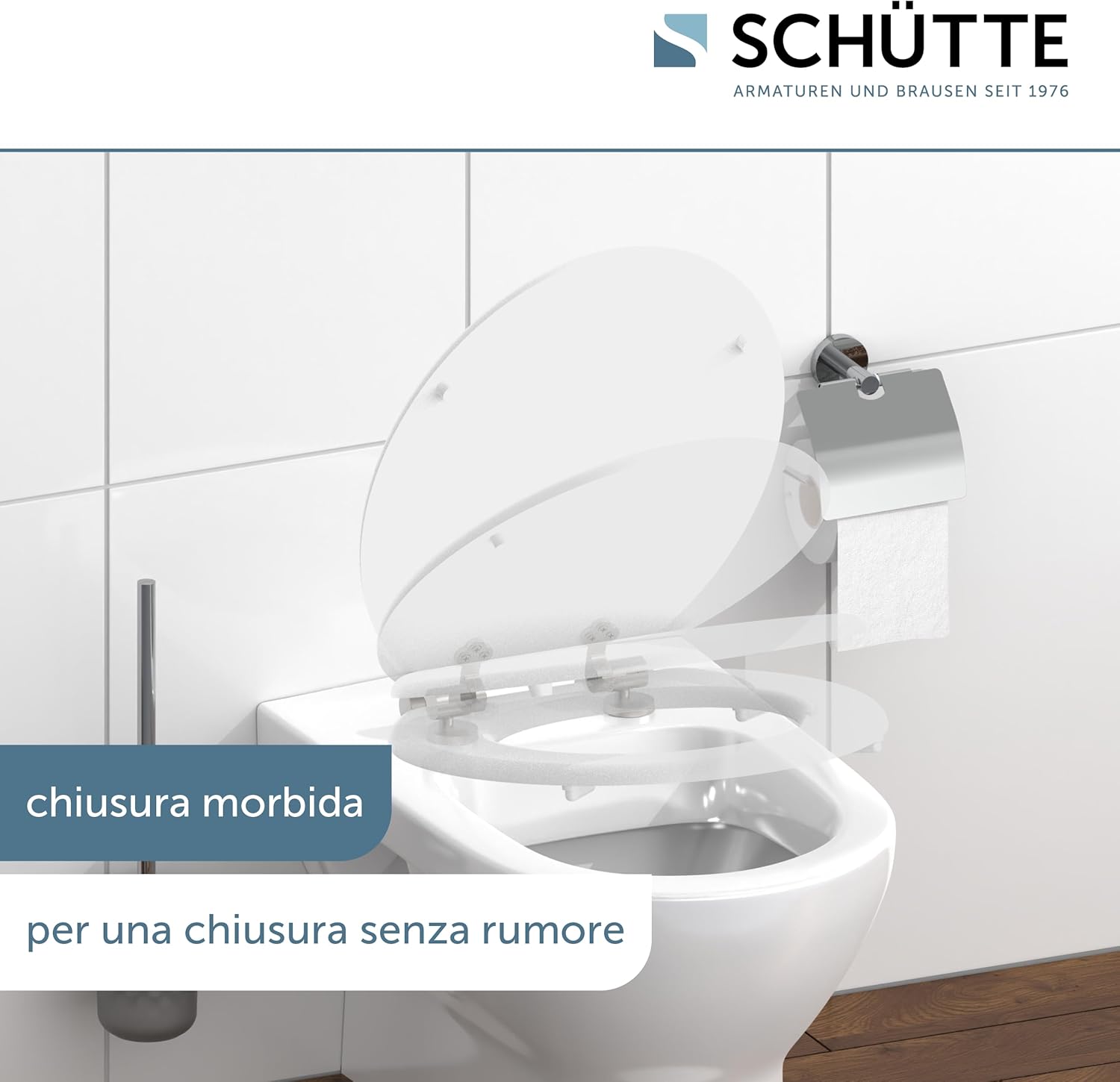 Schütte 84100-A Coperchio WC con Anima in Legno, Bianco - immagine 3