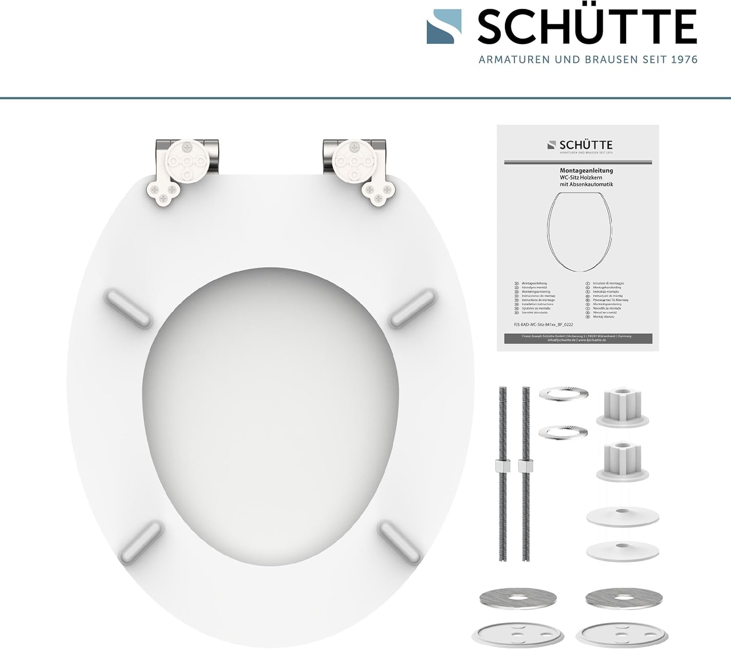 Schütte 84100-A Coperchio WC con Anima in Legno, Bianco - immagine 7