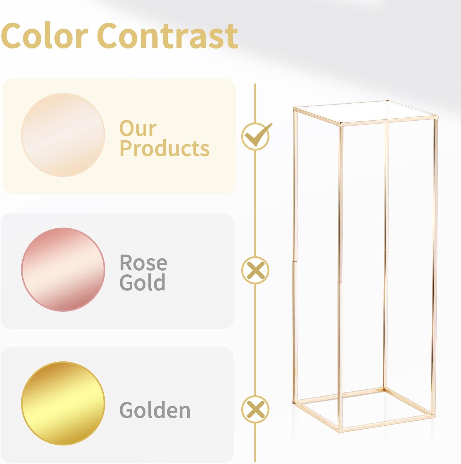 Nuptio Alzatine per Allestimenti Metallo Oro, 3 Pezzi - immagine 4