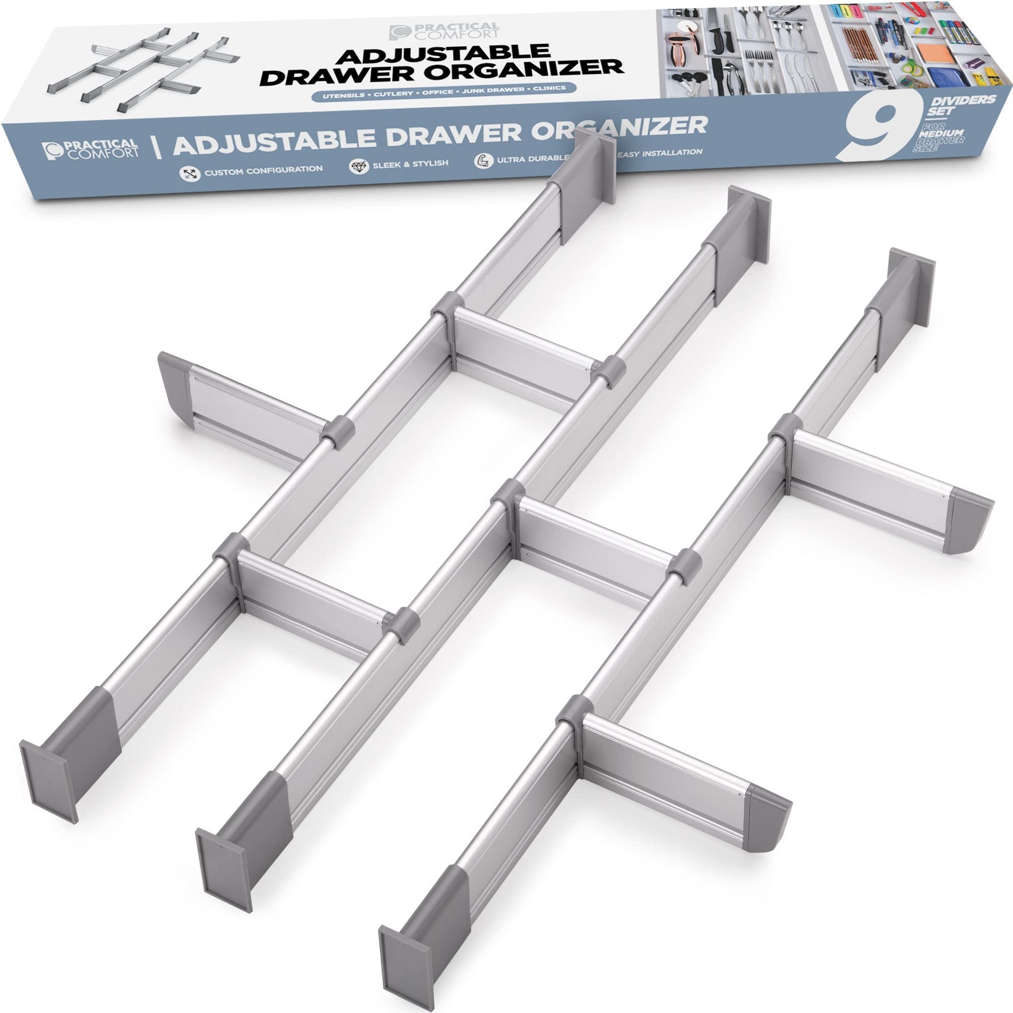 Practical Comfort Organizer per Cassetti in Alluminio