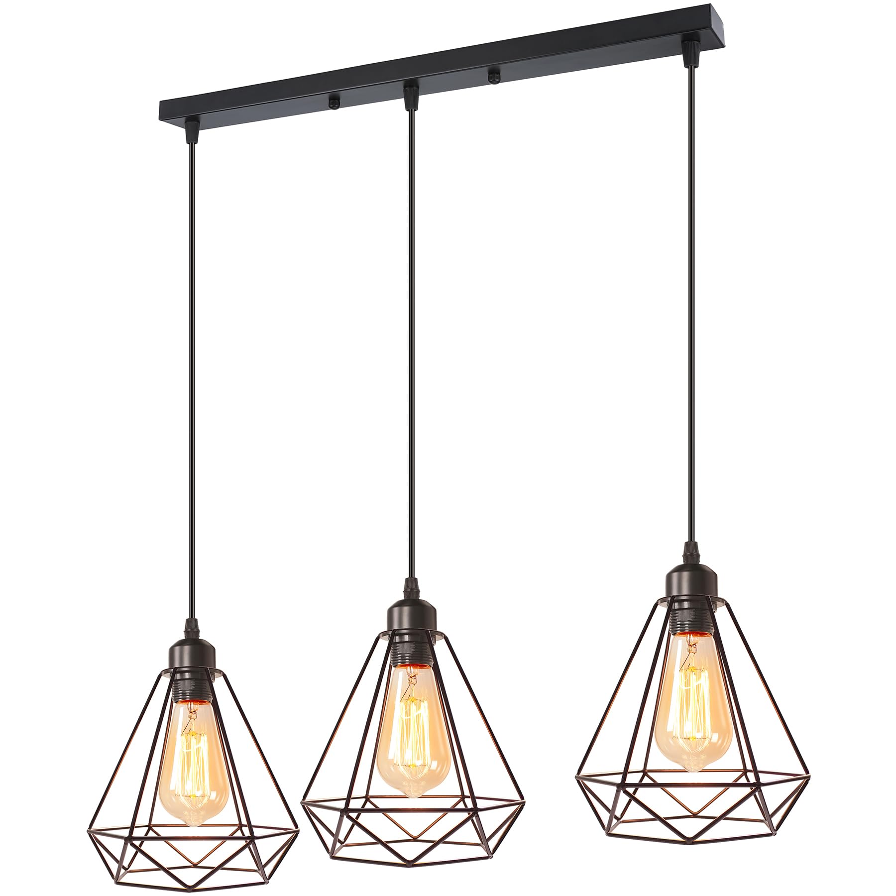 Idegu Lampadario a Sospensione Industriale Vintage 3 Luci