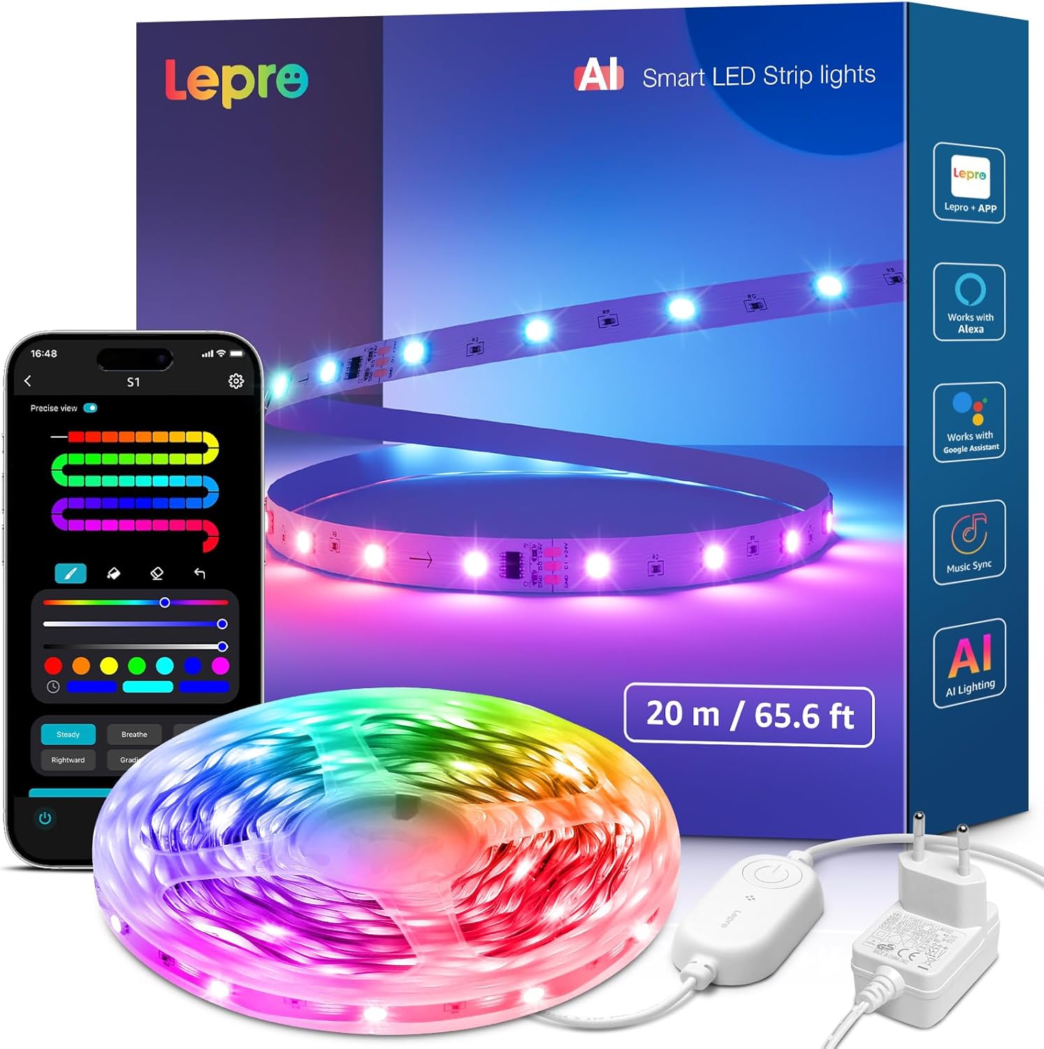 Lepro S1 AI Smart Striscia LED 20M - immagine 1