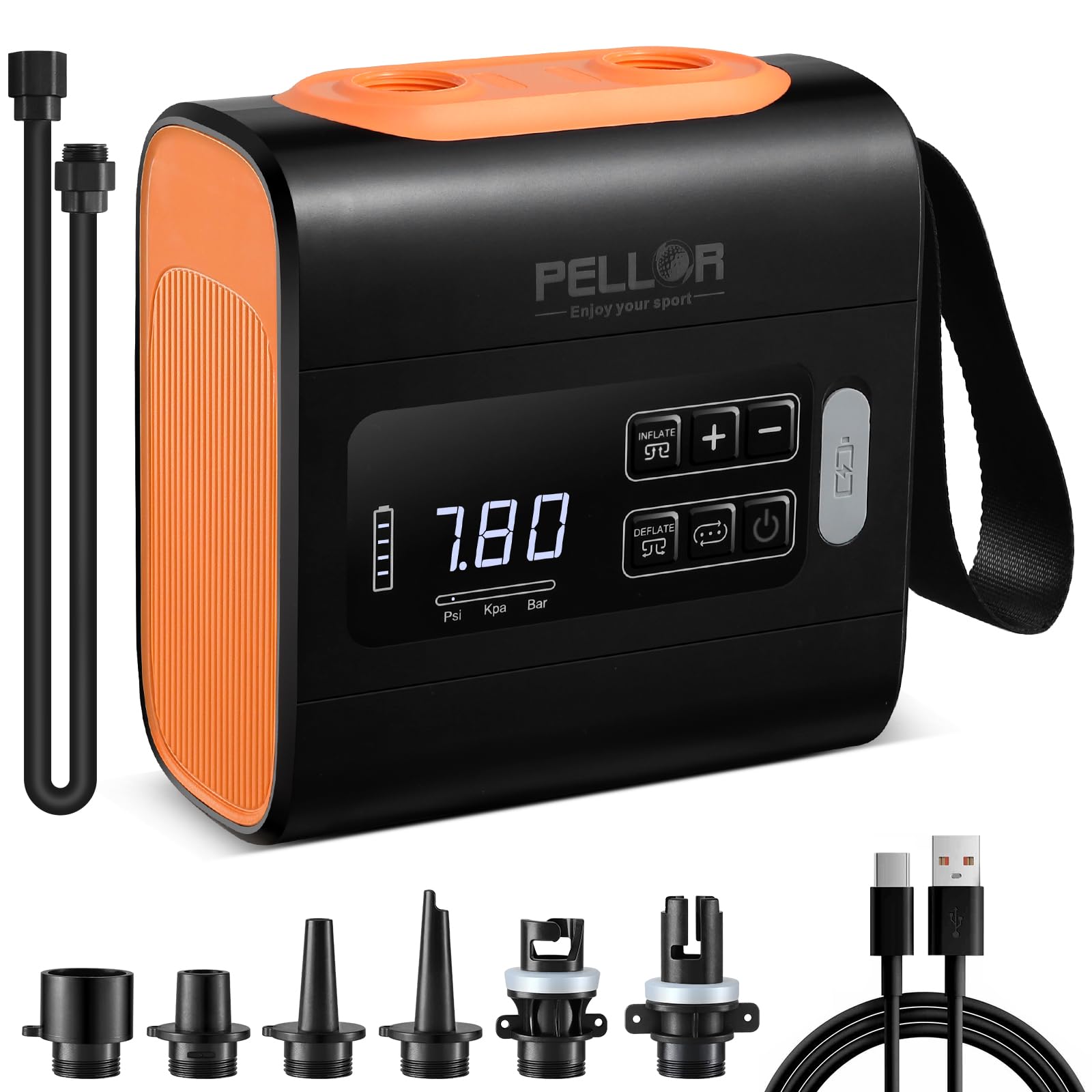 Pellor Pompa Elettrica SUP 22PSI Ricaricabile