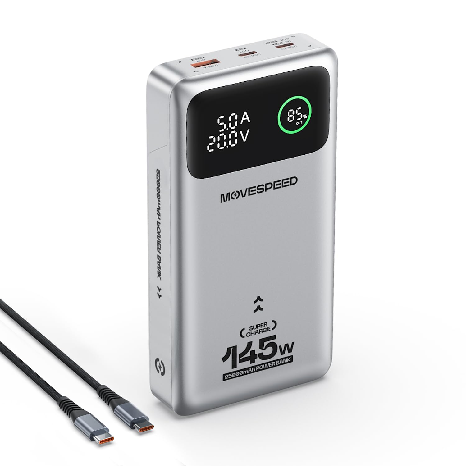 MOVESPEED Power Bank 145W 25000 mAh con 3 Porte USB PD 3.1