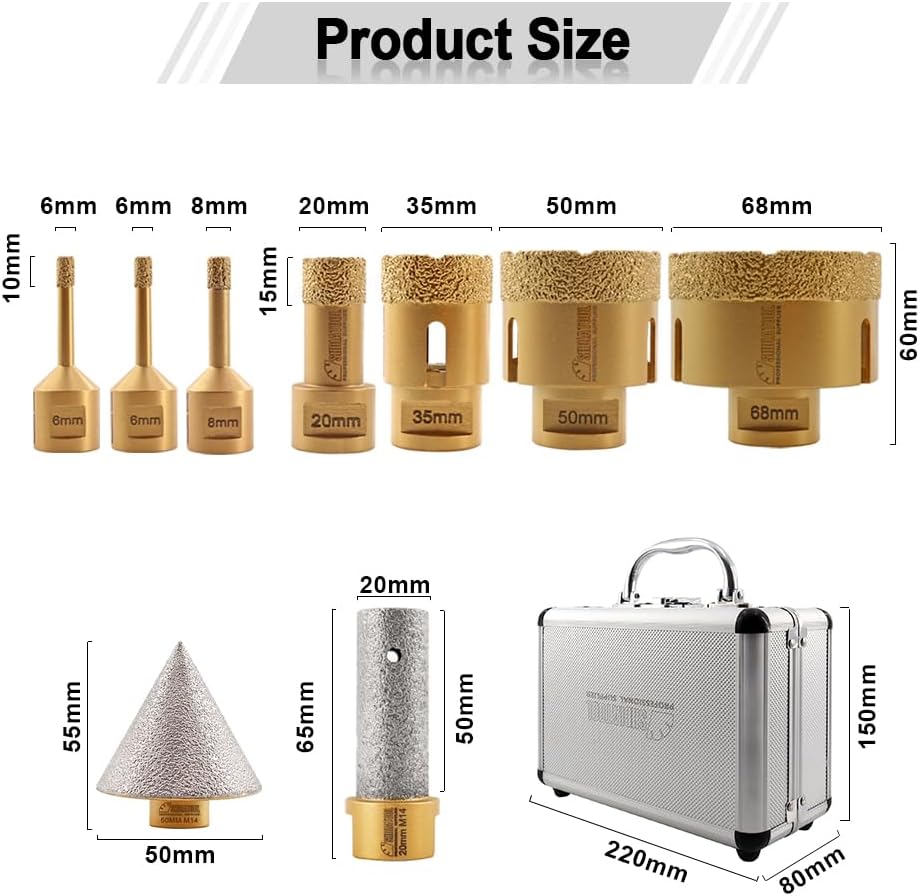 Shdiatool Punte Diamantate M14 Filettatura - immagine 2